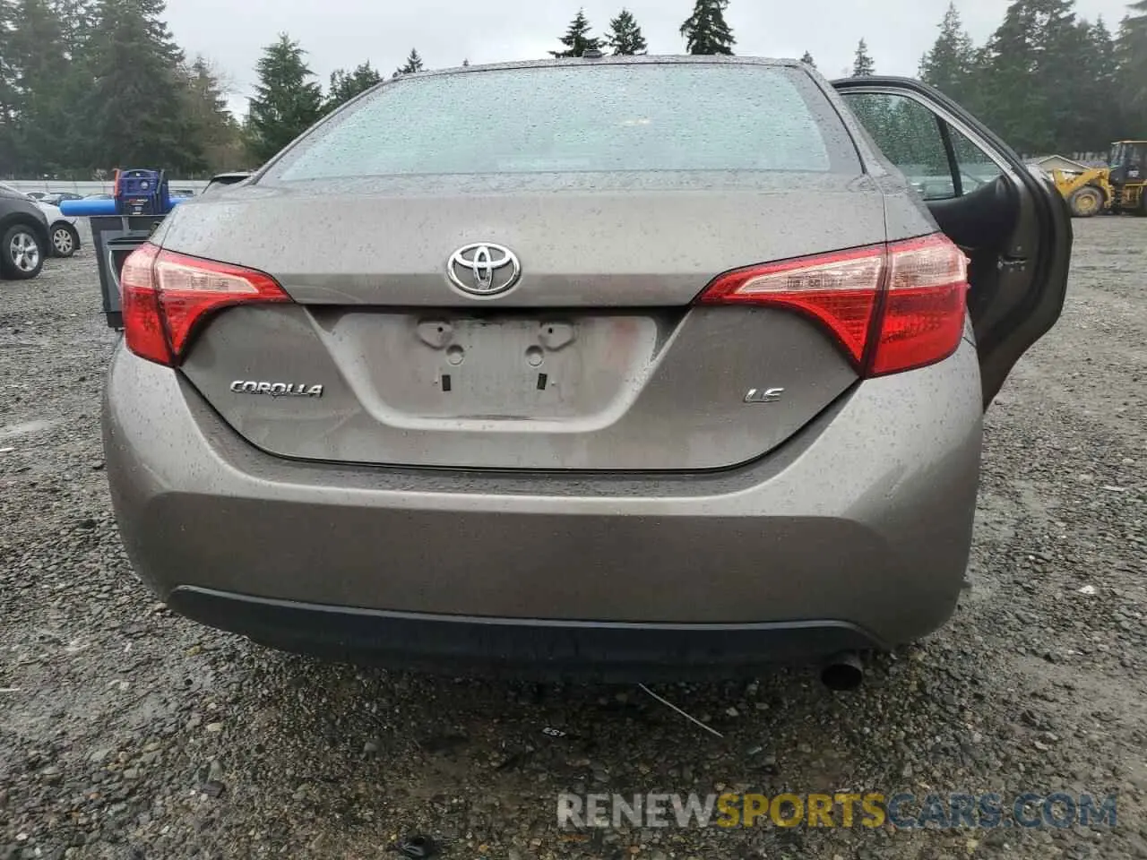 6 Photograph of a damaged car 2T1BURHE6KC220950 TOYOTA COROLLA 2019