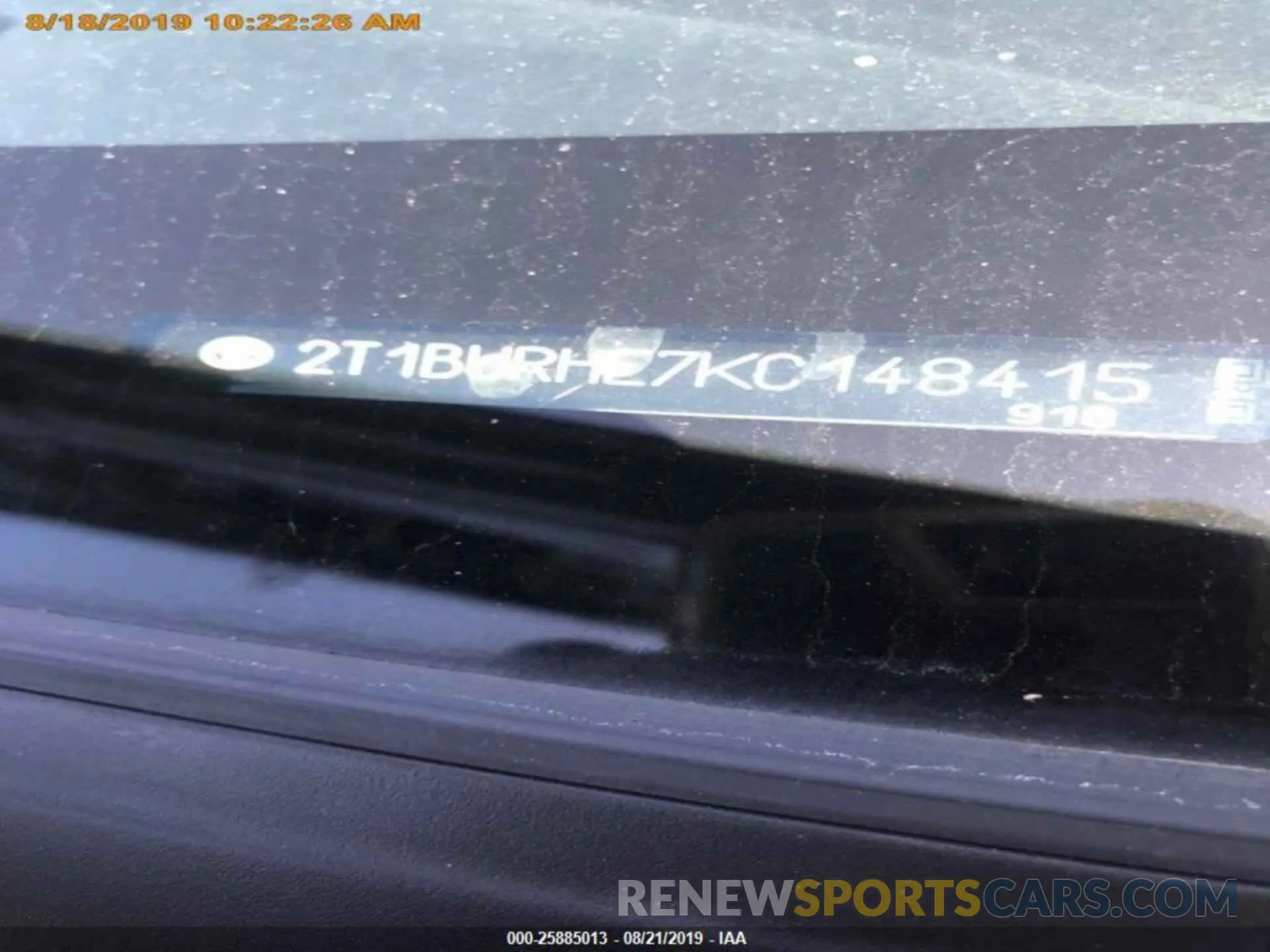 16 Photograph of a damaged car 2T1BURHE7KC148415 TOYOTA COROLLA 2019