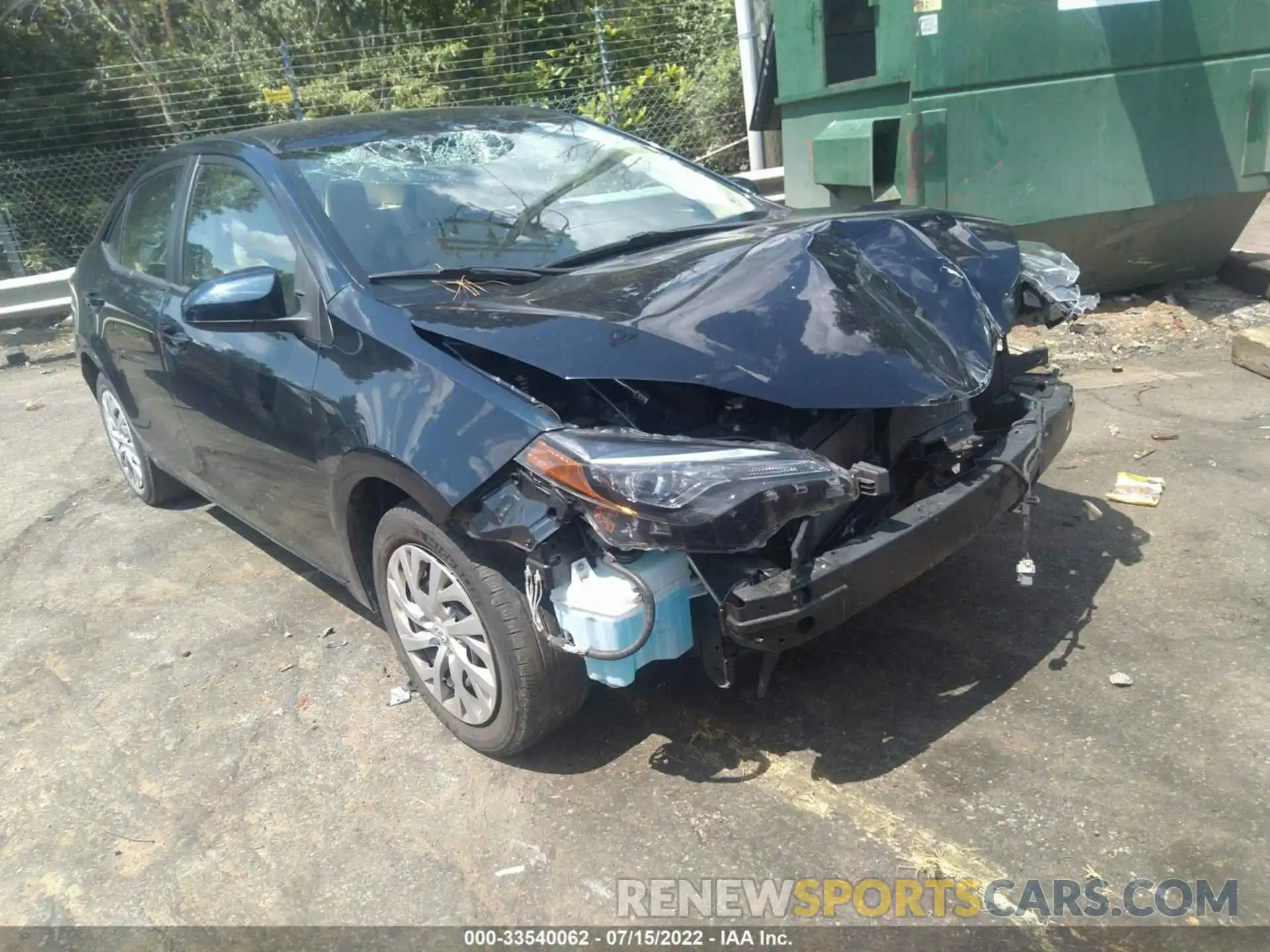 1 Photograph of a damaged car 2T1BURHE7KC219922 TOYOTA COROLLA 2019