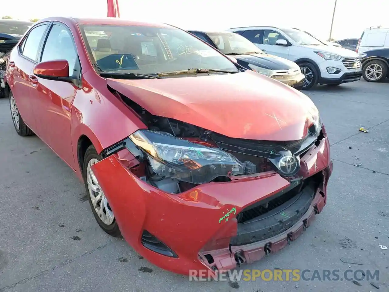 1 Photograph of a damaged car 2T1BURHE7KC235098 TOYOTA COROLLA 2019