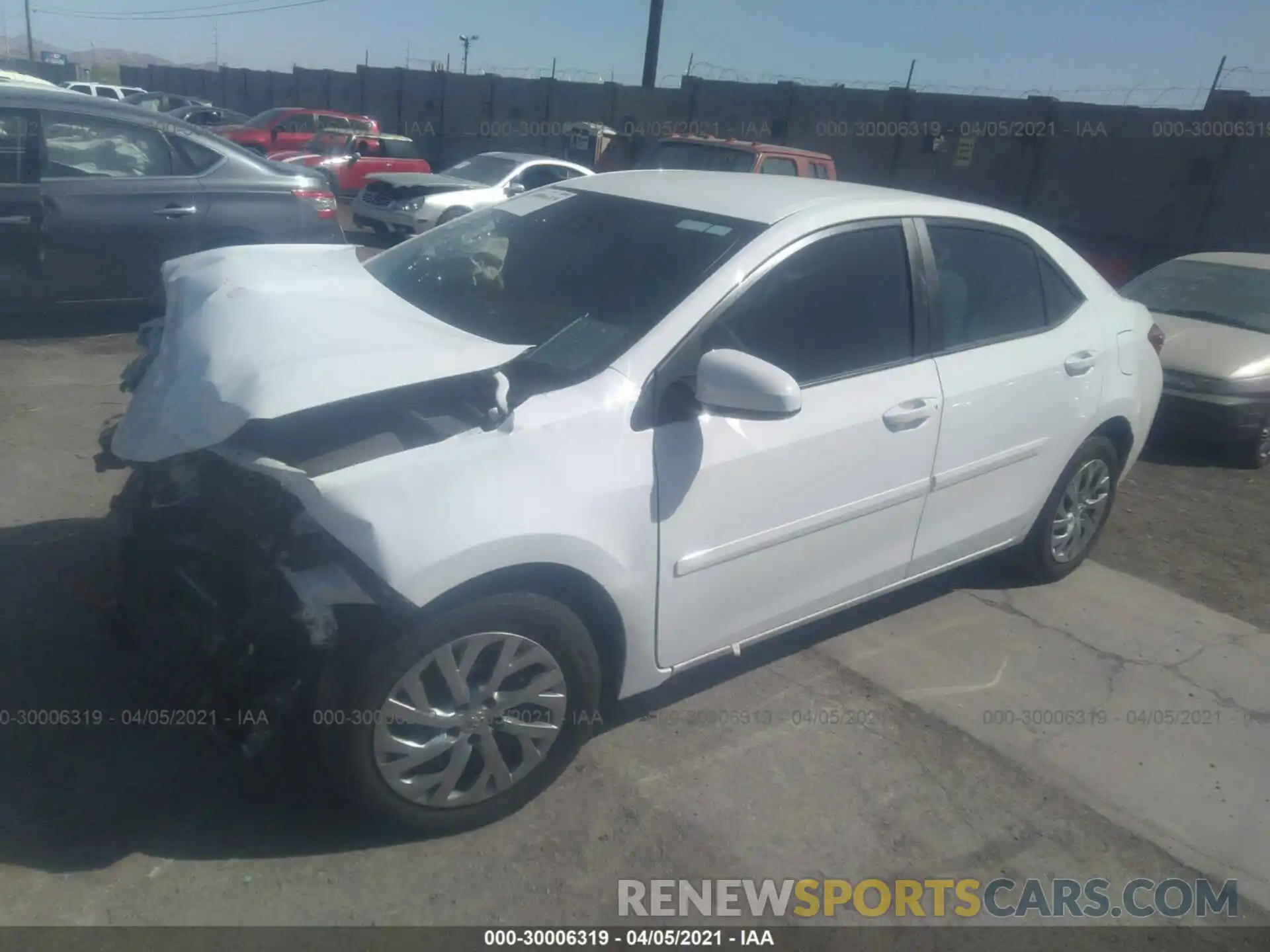 2 Photograph of a damaged car 2T1BURHE8KC215670 TOYOTA COROLLA 2019