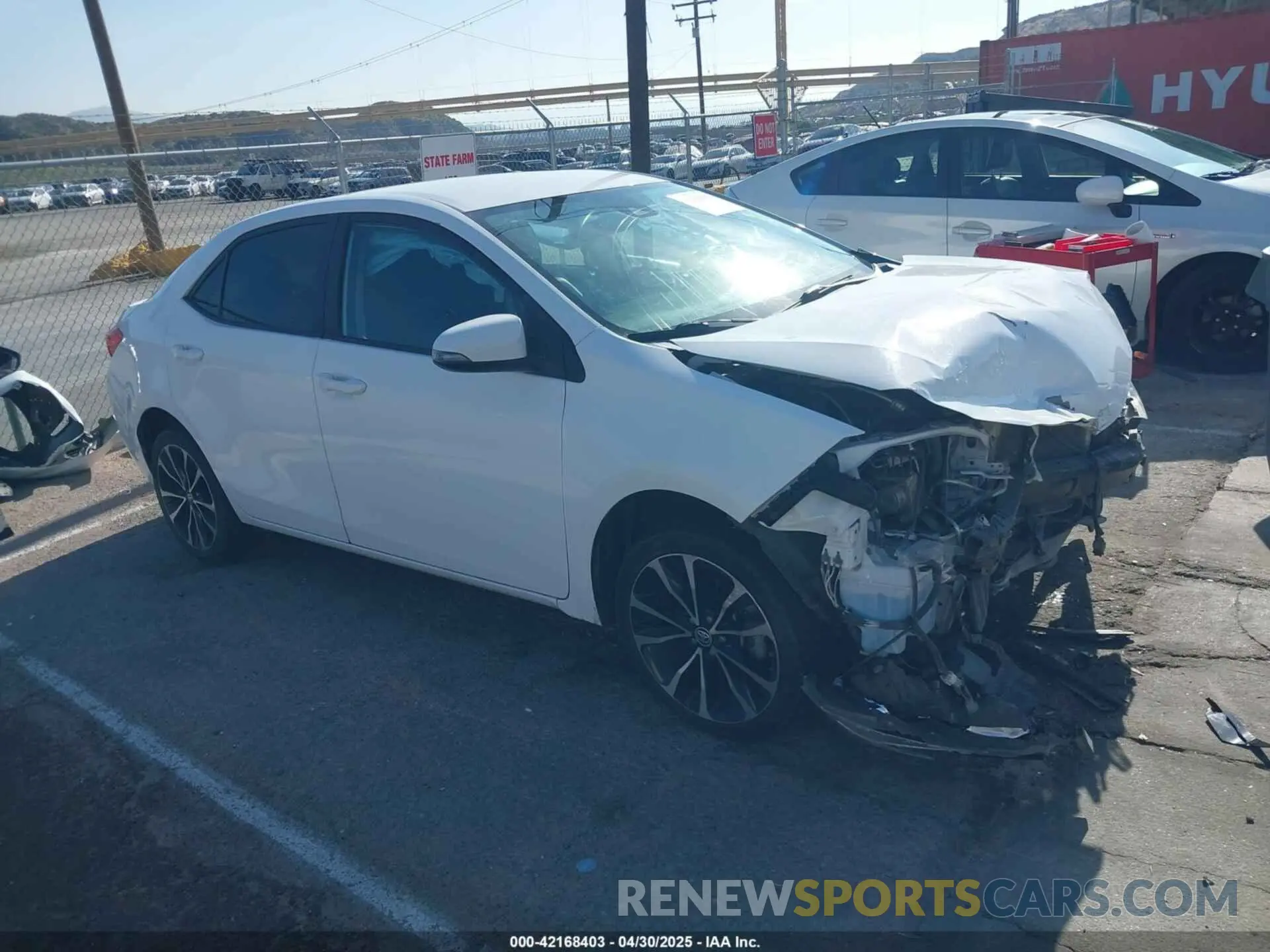 1 Photograph of a damaged car 2T1BURHEXKC128028 TOYOTA COROLLA 2019