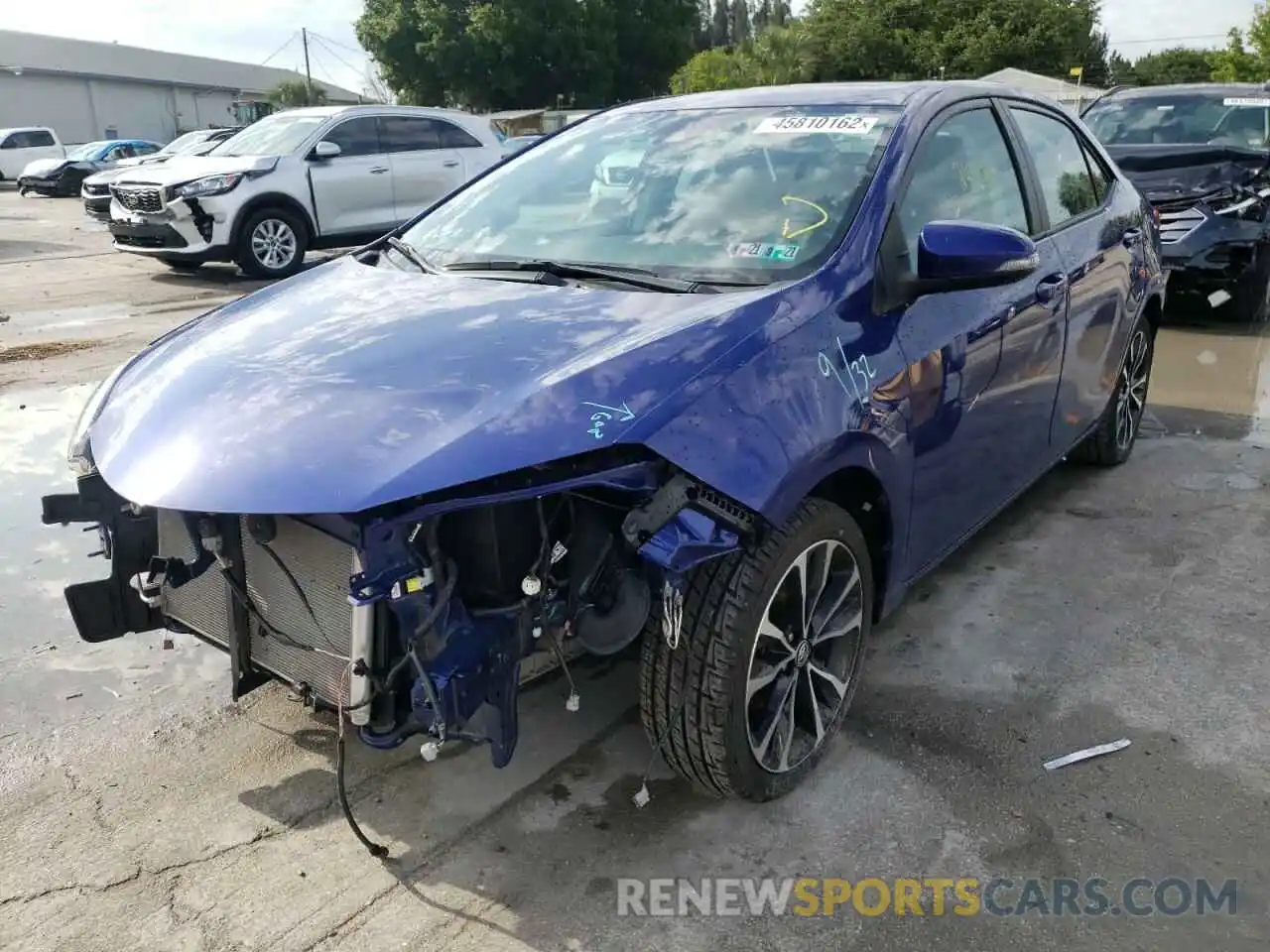 2 Photograph of a damaged car 2T1BURHEXKC143936 TOYOTA COROLLA 2019