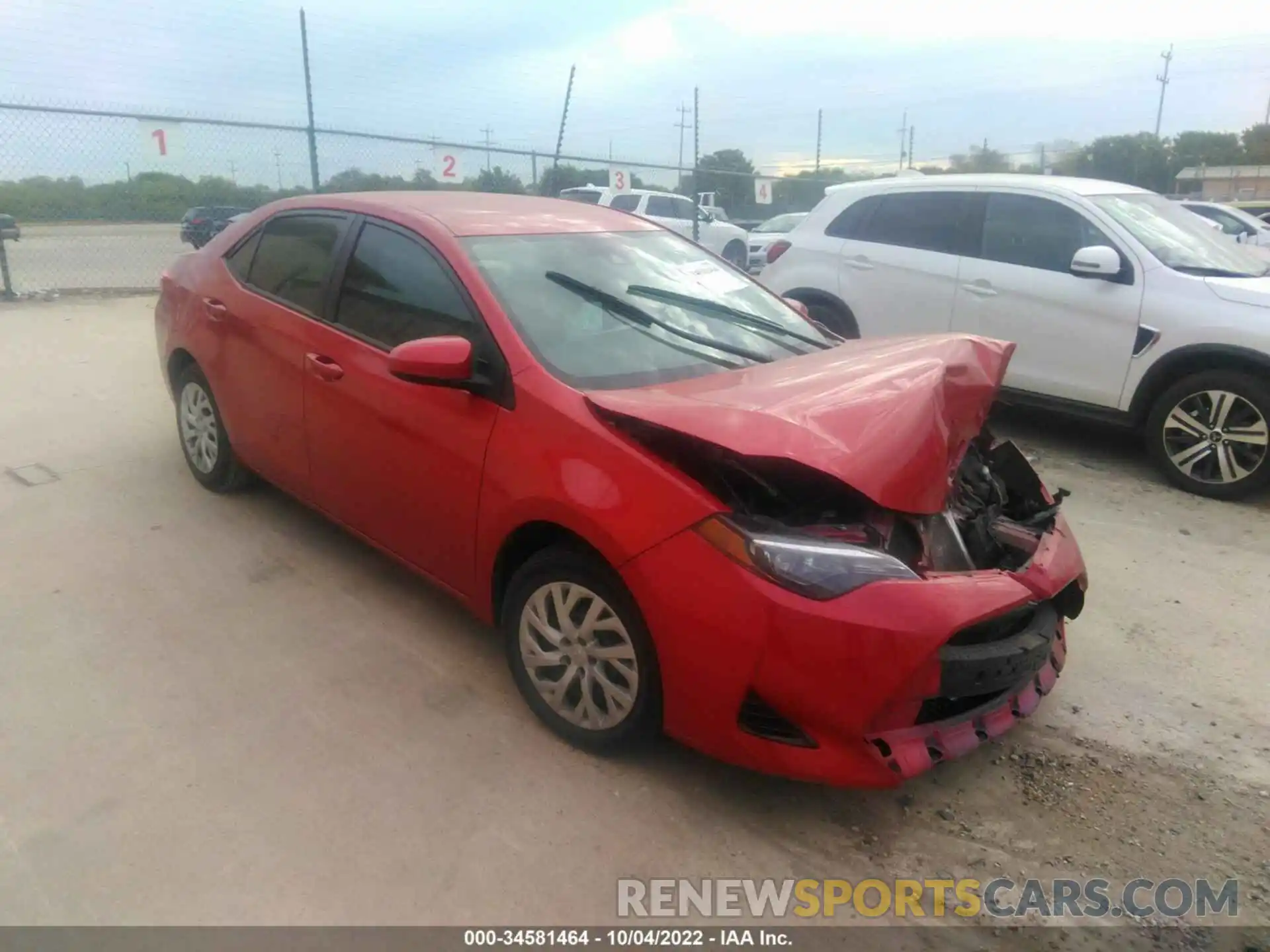 1 Photograph of a damaged car 5YFBURHE0KP876772 TOYOTA COROLLA 2019