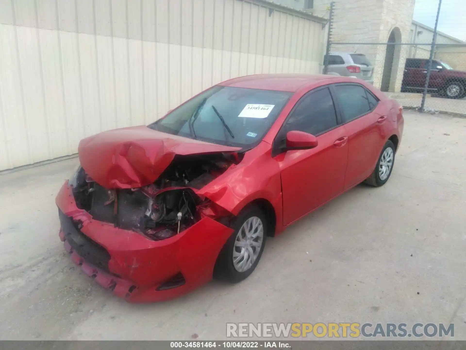 2 Photograph of a damaged car 5YFBURHE0KP876772 TOYOTA COROLLA 2019