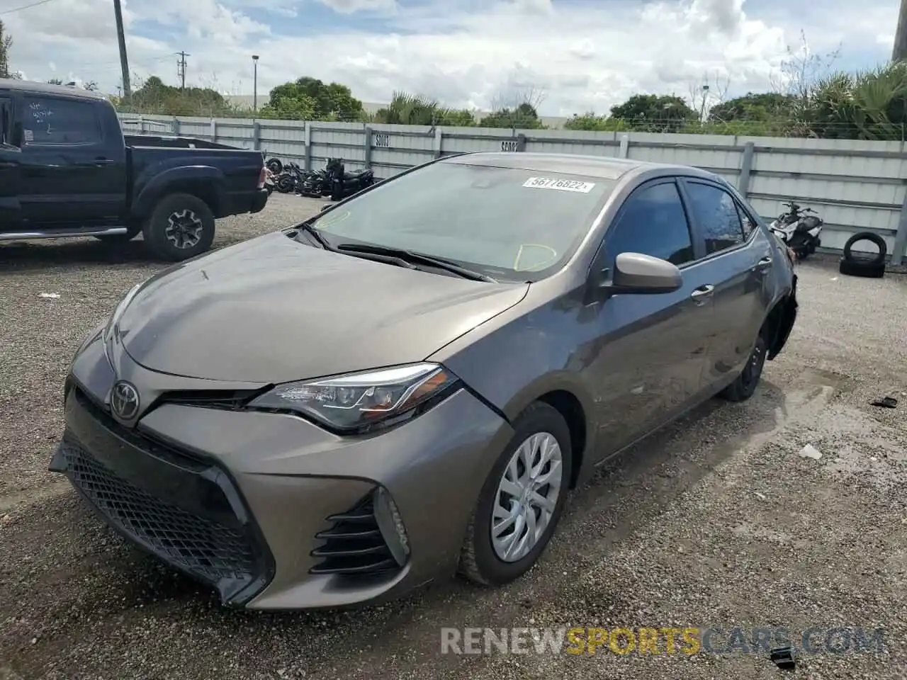 2 Photograph of a damaged car 5YFBURHE0KP929437 TOYOTA COROLLA 2019