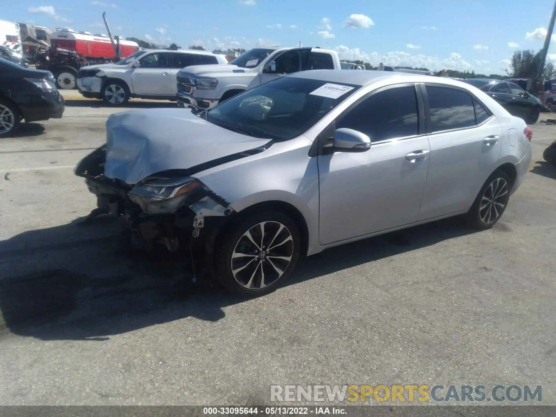 2 Photograph of a damaged car 5YFBURHE0KP929714 TOYOTA COROLLA 2019