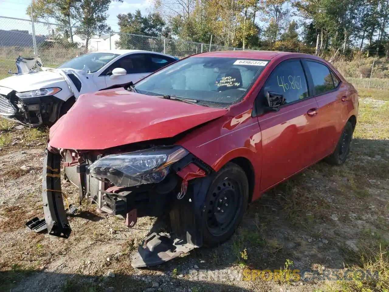 2 Photograph of a damaged car 5YFBURHE0KP947288 TOYOTA COROLLA 2019