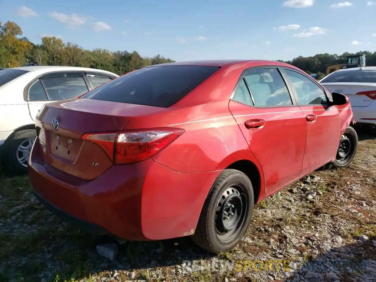 4 Photograph of a damaged car 5YFBURHE0KP947288 TOYOTA COROLLA 2019