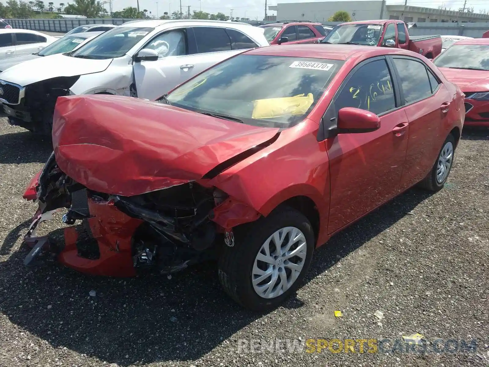 2 Photograph of a damaged car 5YFBURHE1KP863514 TOYOTA COROLLA 2019