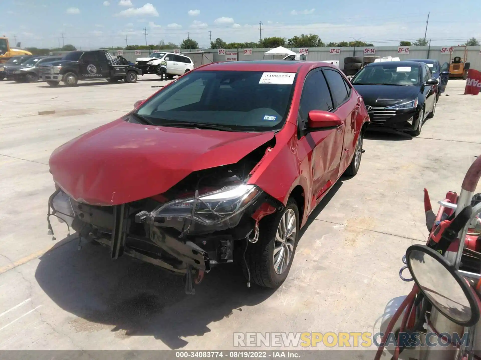 2 Photograph of a damaged car 5YFBURHE1KP867871 TOYOTA COROLLA 2019