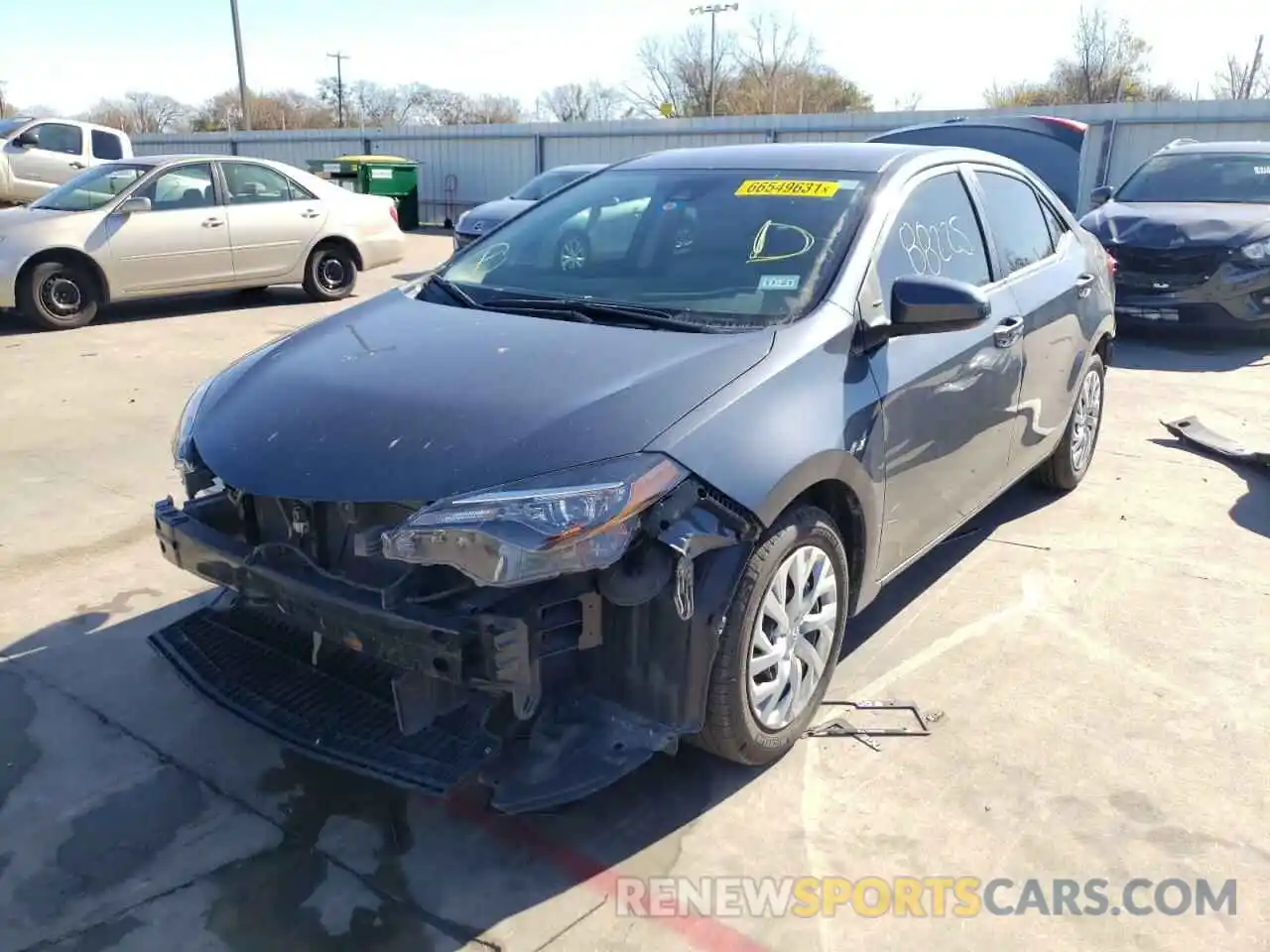 2 Photograph of a damaged car 5YFBURHE1KP877428 TOYOTA COROLLA 2019