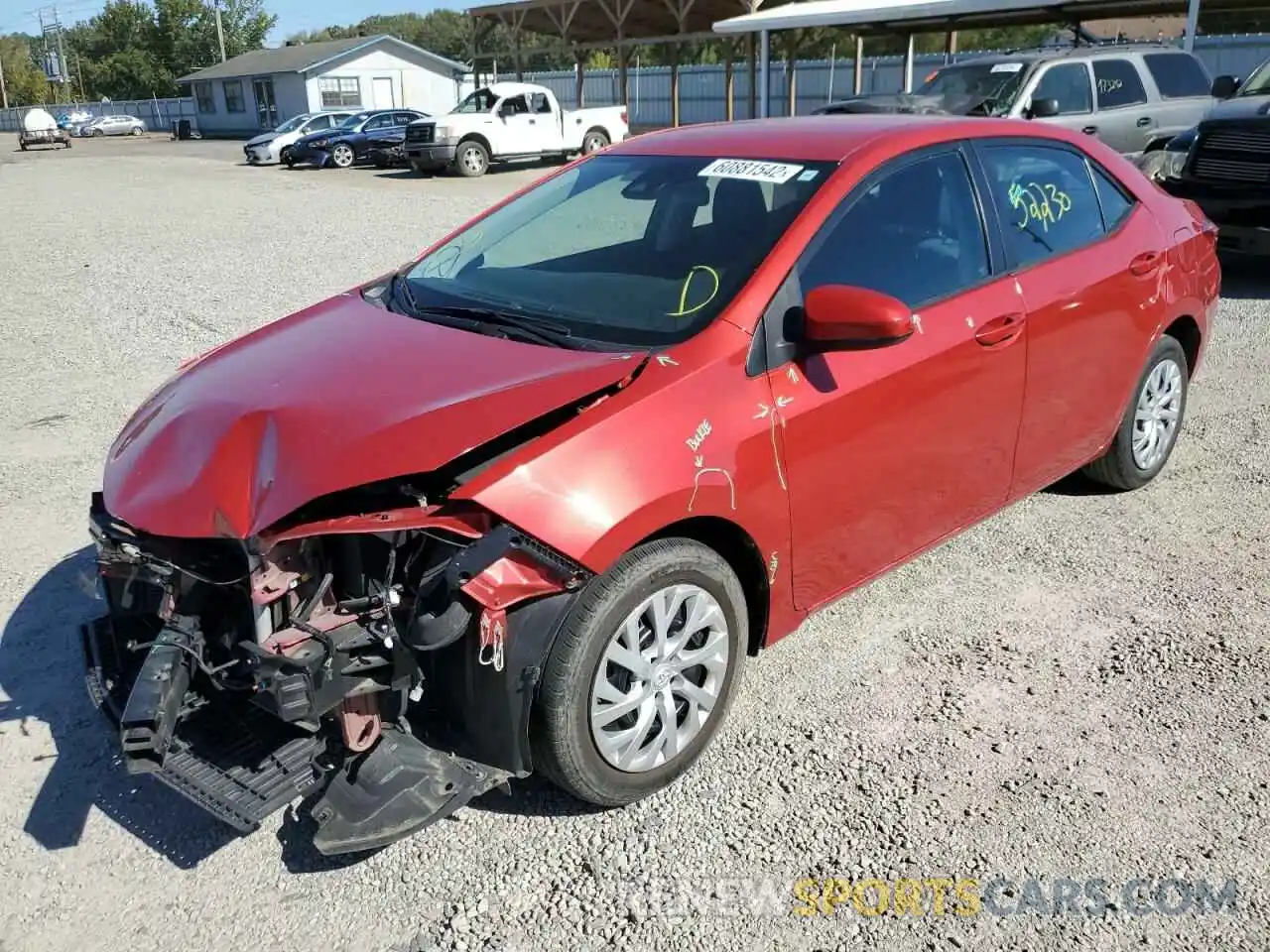 2 Photograph of a damaged car 5YFBURHE1KP897937 TOYOTA COROLLA 2019