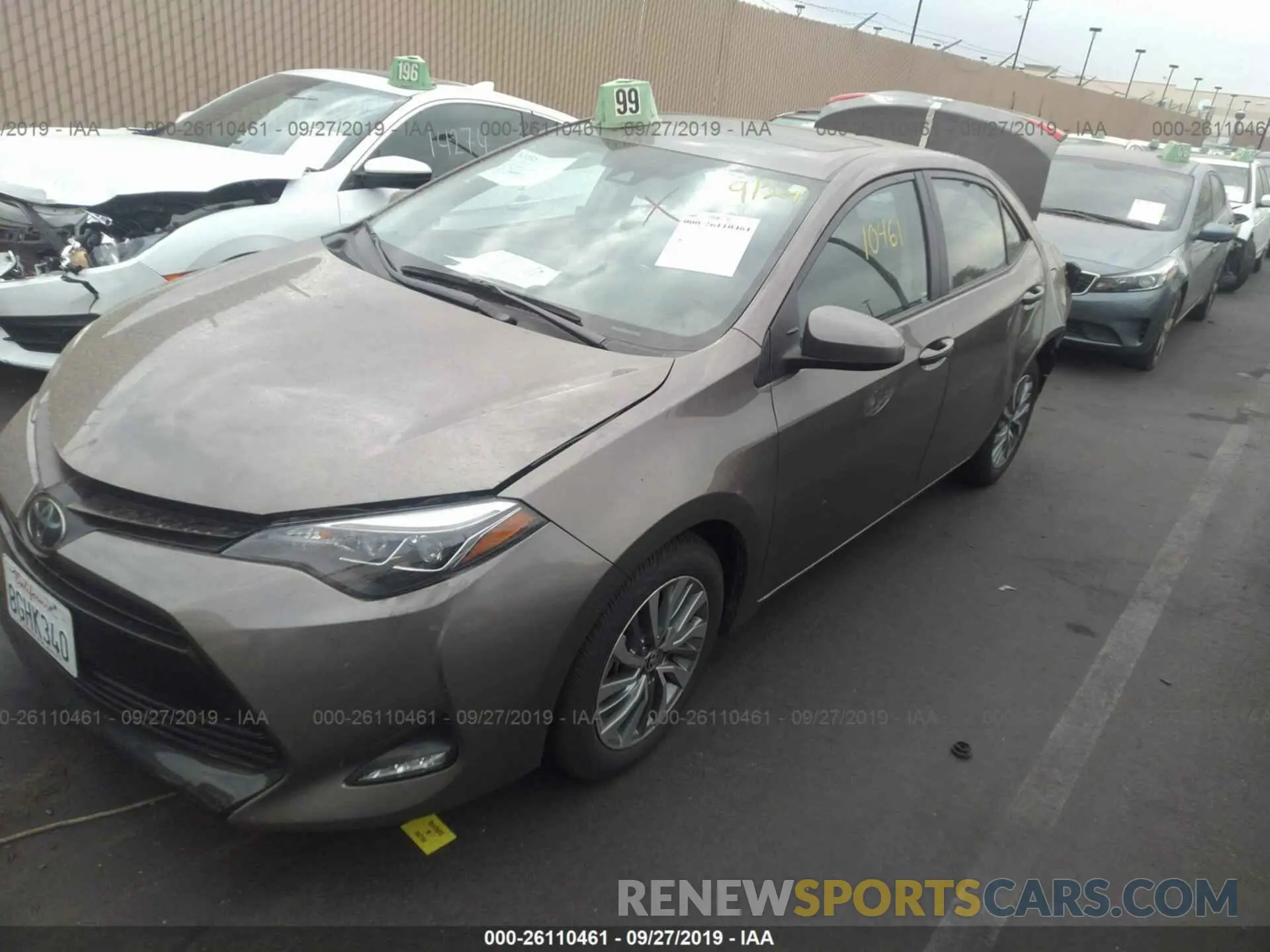 2 Photograph of a damaged car 5YFBURHE1KP905194 TOYOTA COROLLA 2019