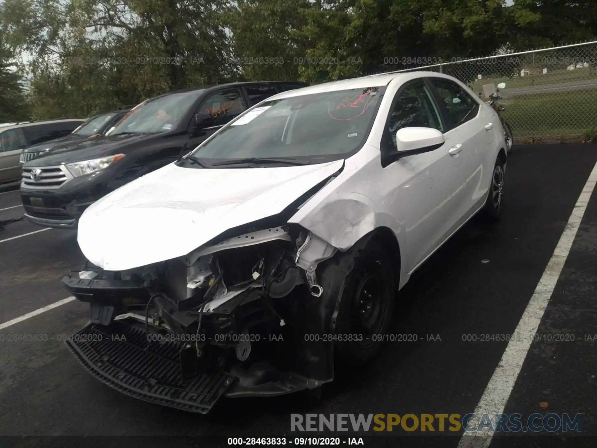 2 Photograph of a damaged car 5YFBURHE1KP926224 TOYOTA COROLLA 2019