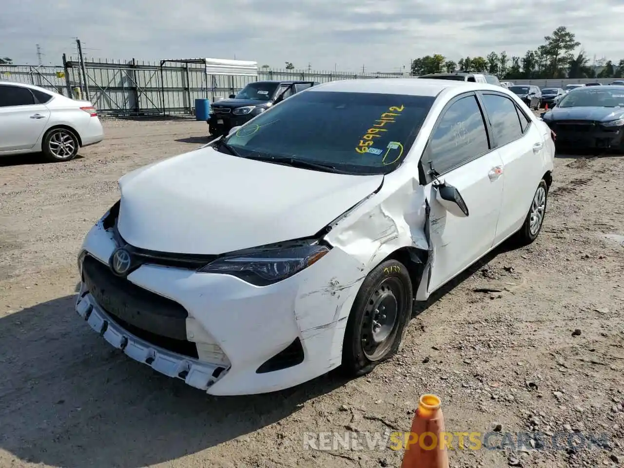 2 Photograph of a damaged car 5YFBURHE1KP933416 TOYOTA COROLLA 2019