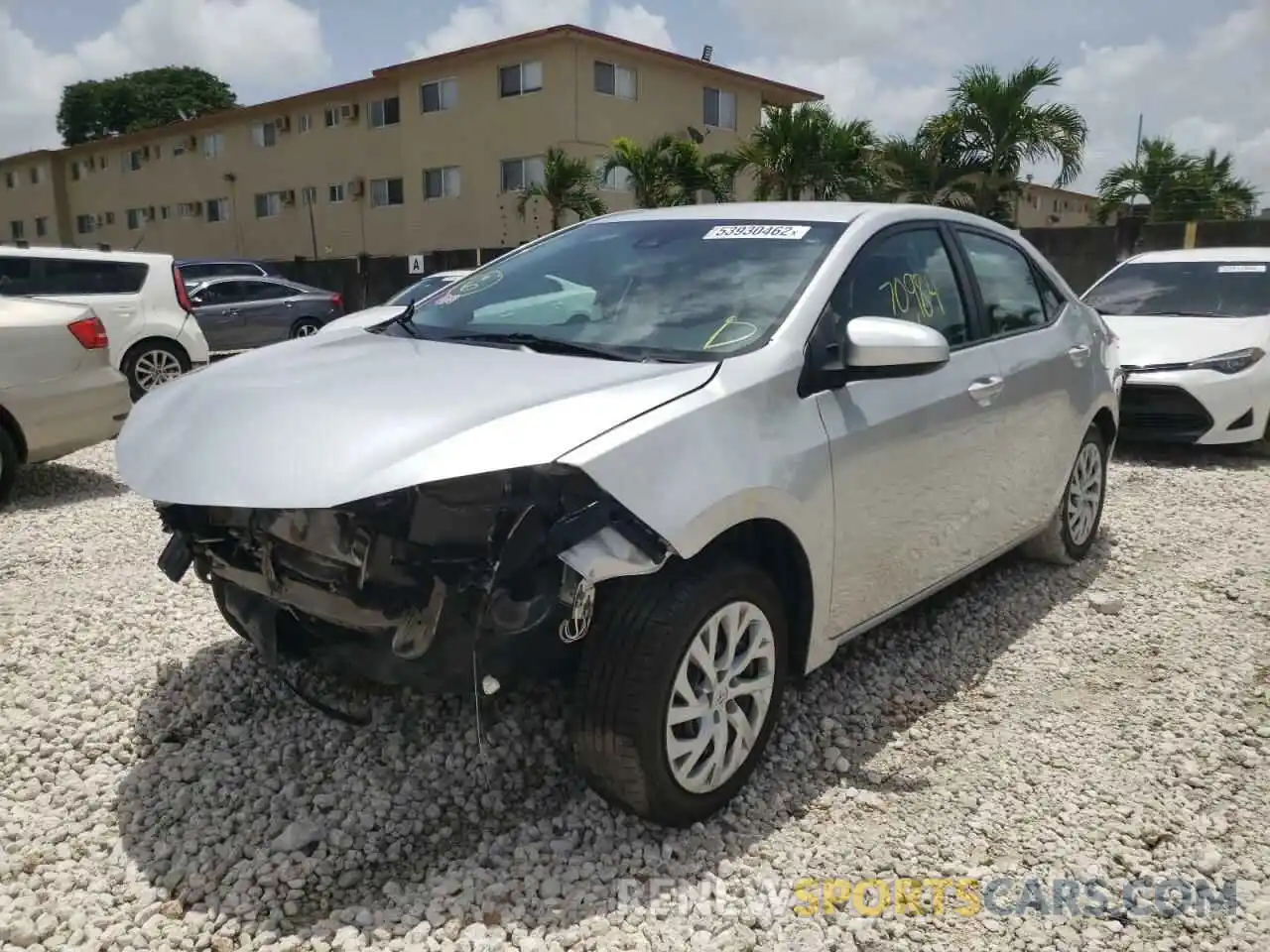 2 Photograph of a damaged car 5YFBURHE1KP936980 TOYOTA COROLLA 2019