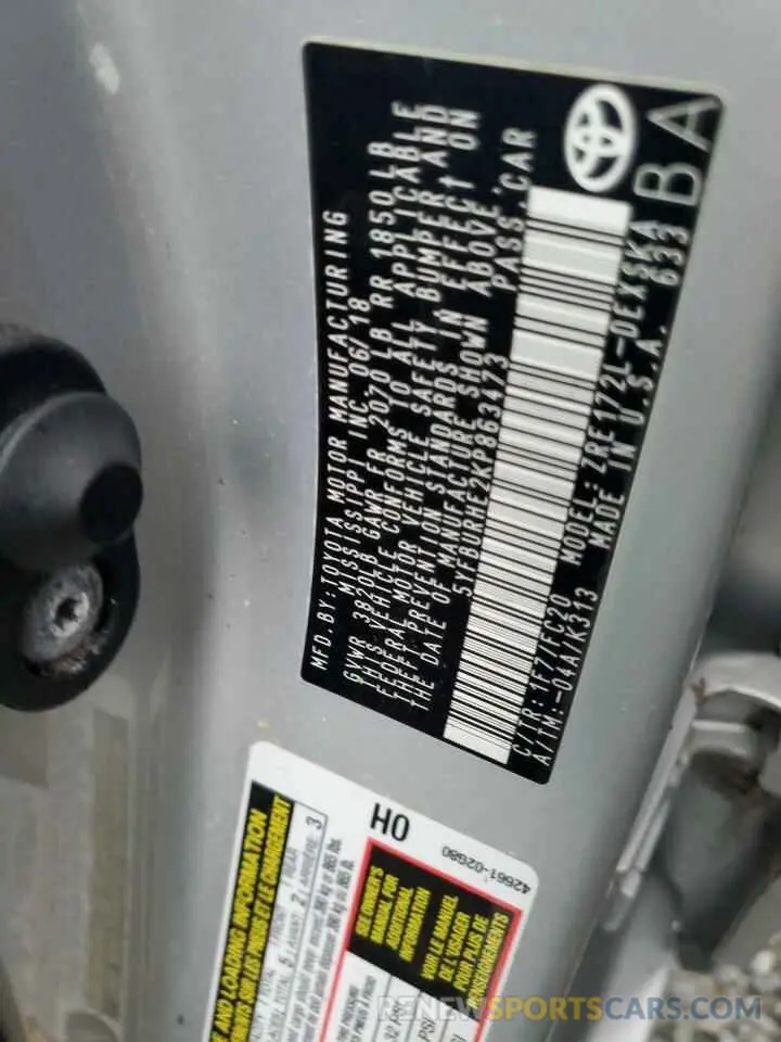 13 Photograph of a damaged car 5YFBURHE2KP863473 TOYOTA COROLLA 2019