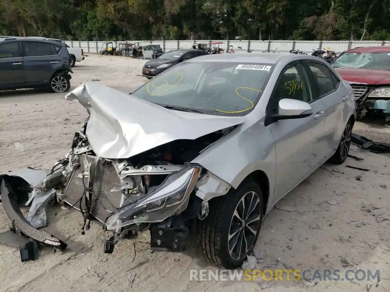 2 Photograph of a damaged car 5YFBURHE2KP872075 TOYOTA COROLLA 2019