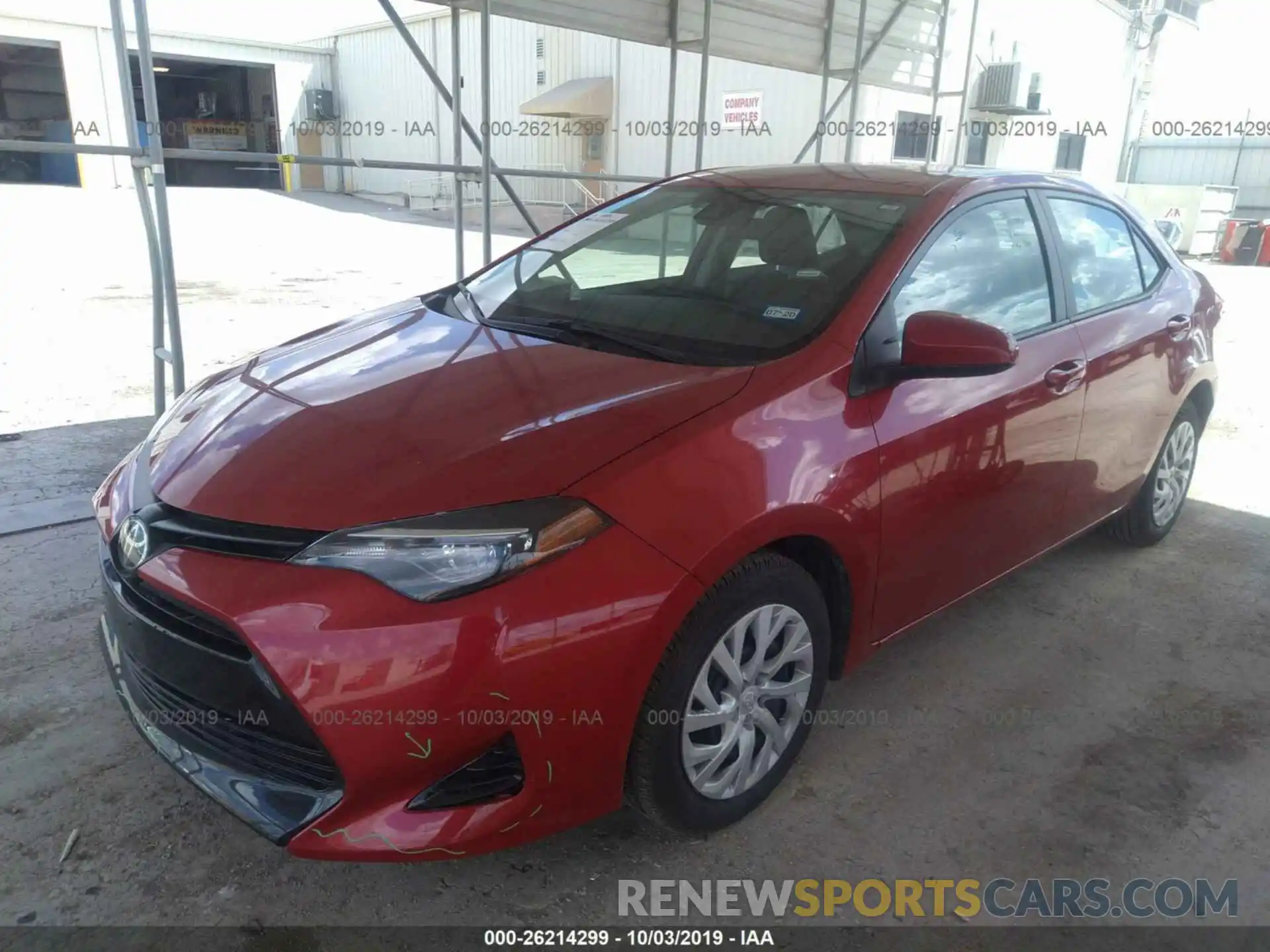 2 Photograph of a damaged car 5YFBURHE2KP874313 TOYOTA COROLLA 2019