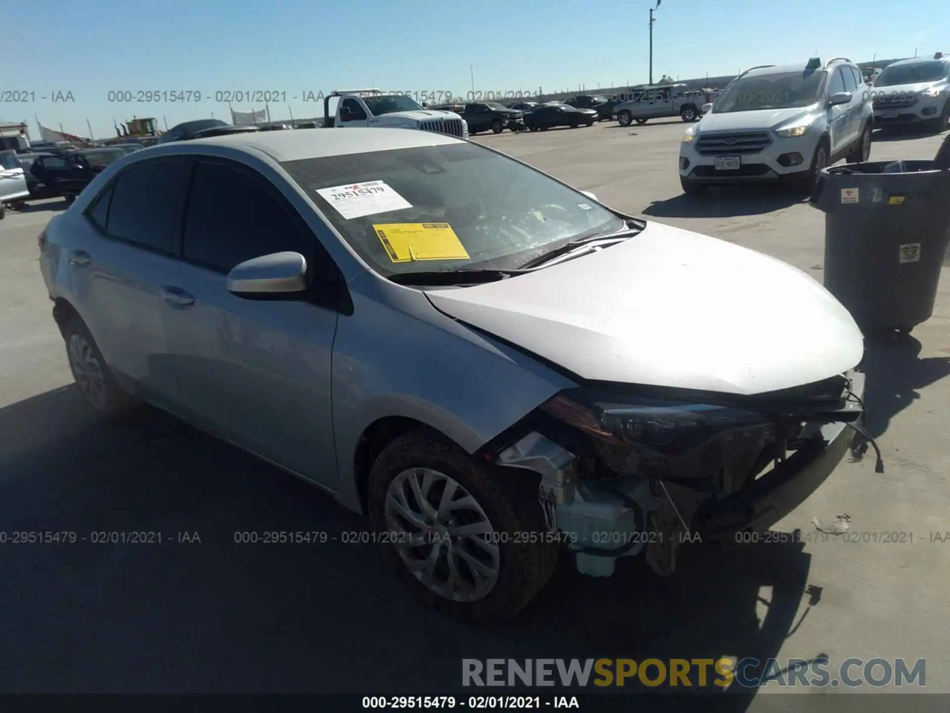 1 Photograph of a damaged car 5YFBURHE2KP876210 TOYOTA COROLLA 2019