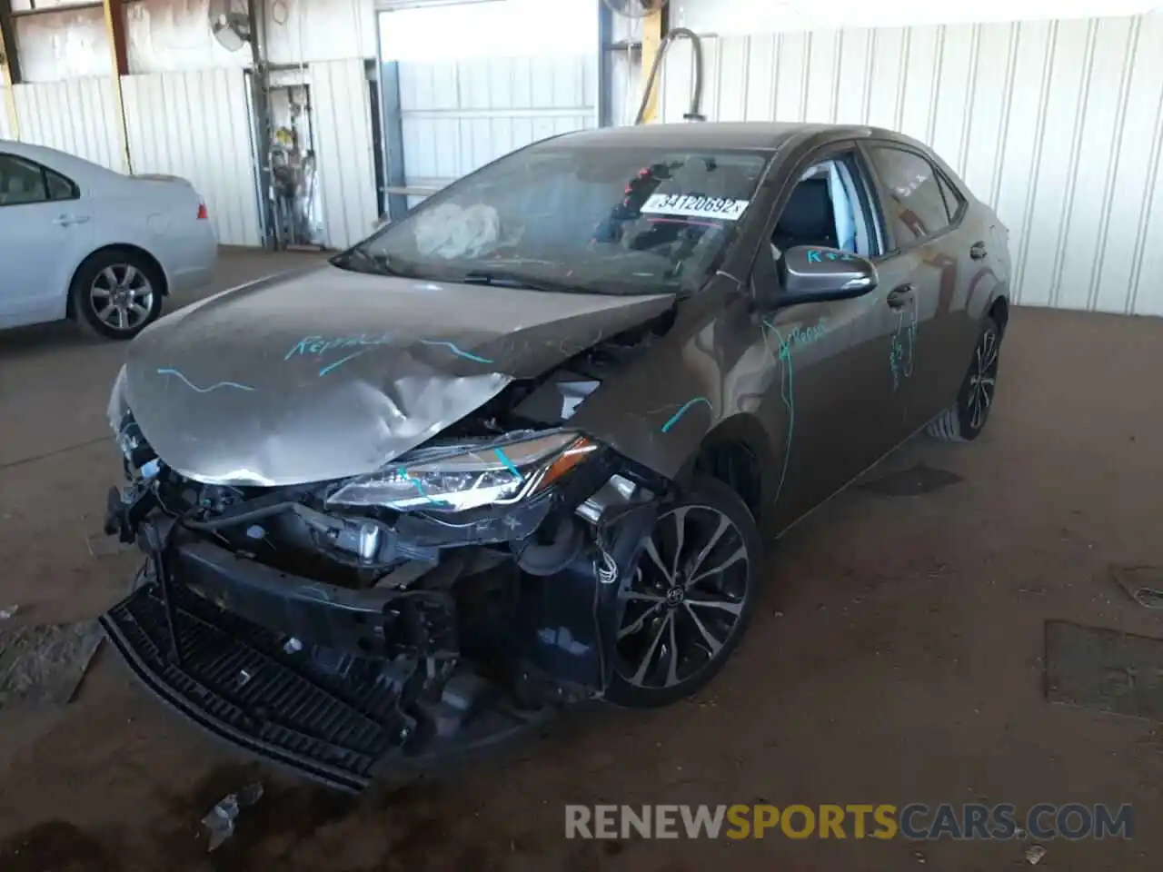 2 Photograph of a damaged car 5YFBURHE2KP878099 TOYOTA COROLLA 2019