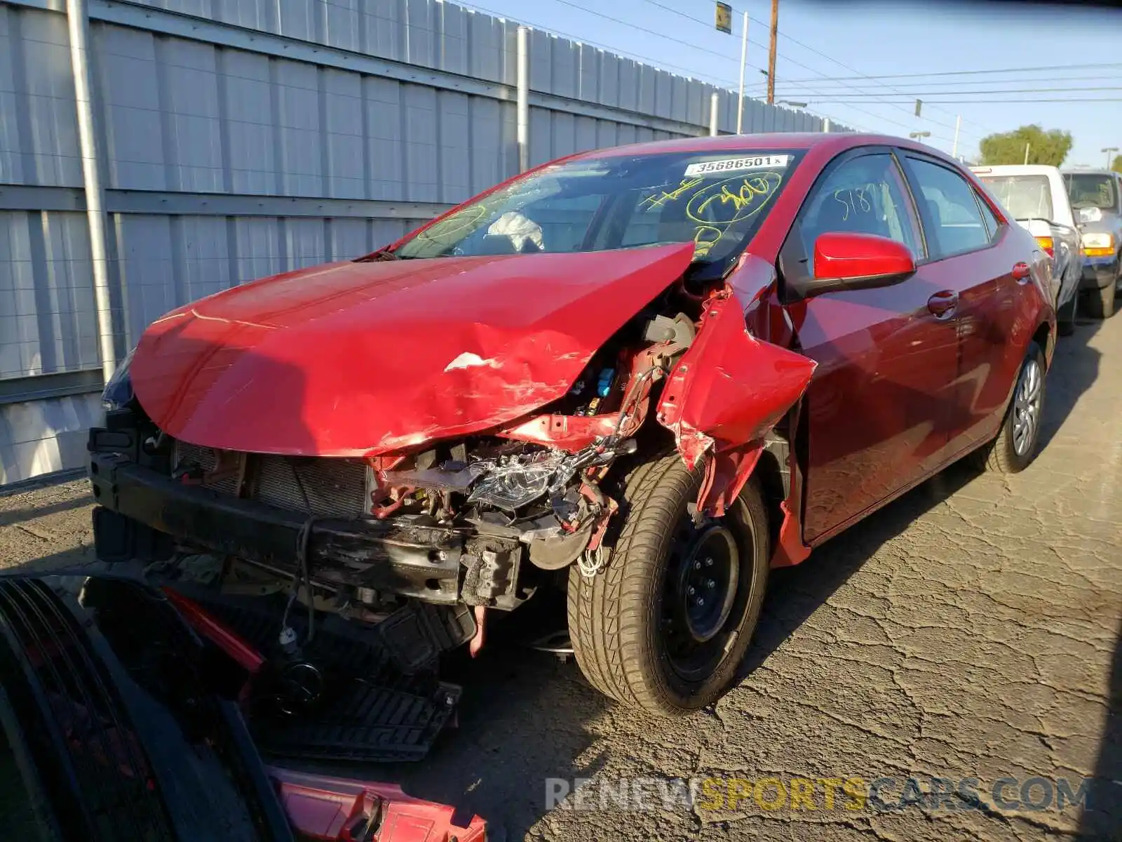 2 Photograph of a damaged car 5YFBURHE2KP885344 TOYOTA COROLLA 2019