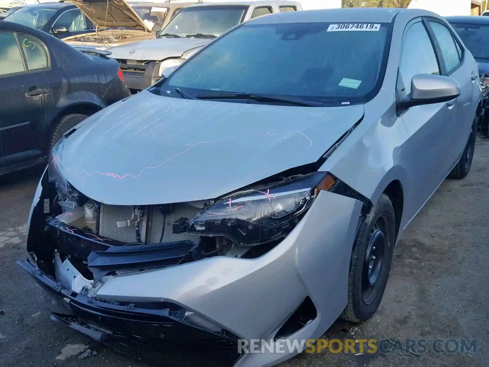 2 Photograph of a damaged car 5YFBURHE2KP886753 TOYOTA COROLLA 2019