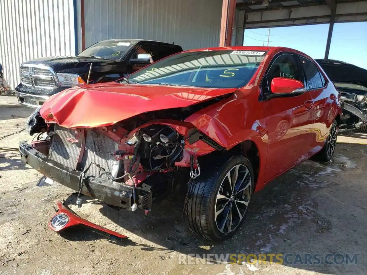 2 Photograph of a damaged car 5YFBURHE2KP935241 TOYOTA COROLLA 2019