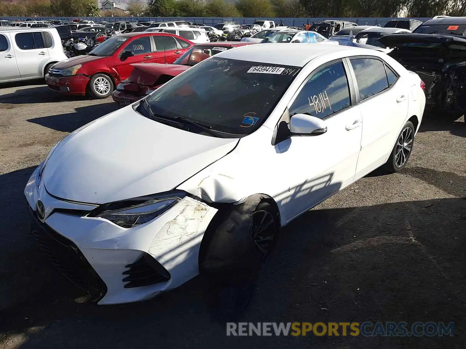 2 Photograph of a damaged car 5YFBURHE3KP861036 TOYOTA COROLLA 2019