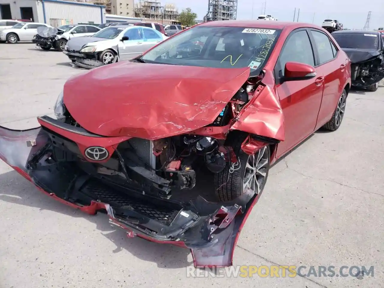 2 Photograph of a damaged car 5YFBURHE3KP862963 TOYOTA COROLLA 2019