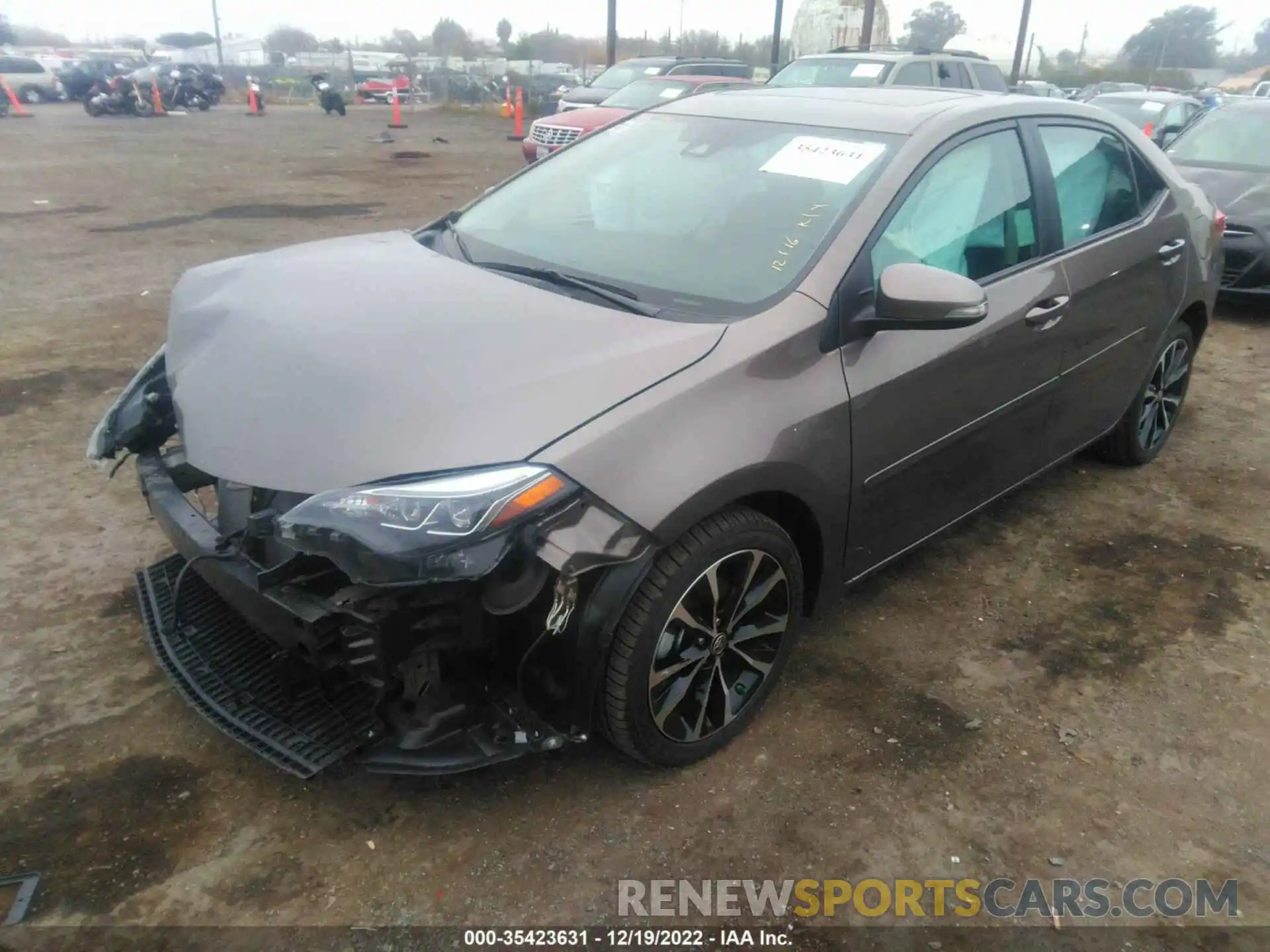 2 Photograph of a damaged car 5YFBURHE3KP871839 TOYOTA COROLLA 2019