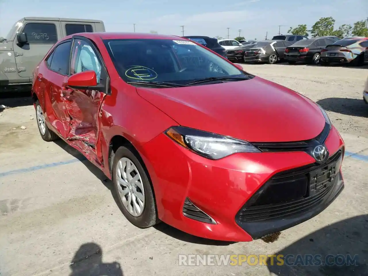 1 Photograph of a damaged car 5YFBURHE3KP895252 TOYOTA COROLLA 2019