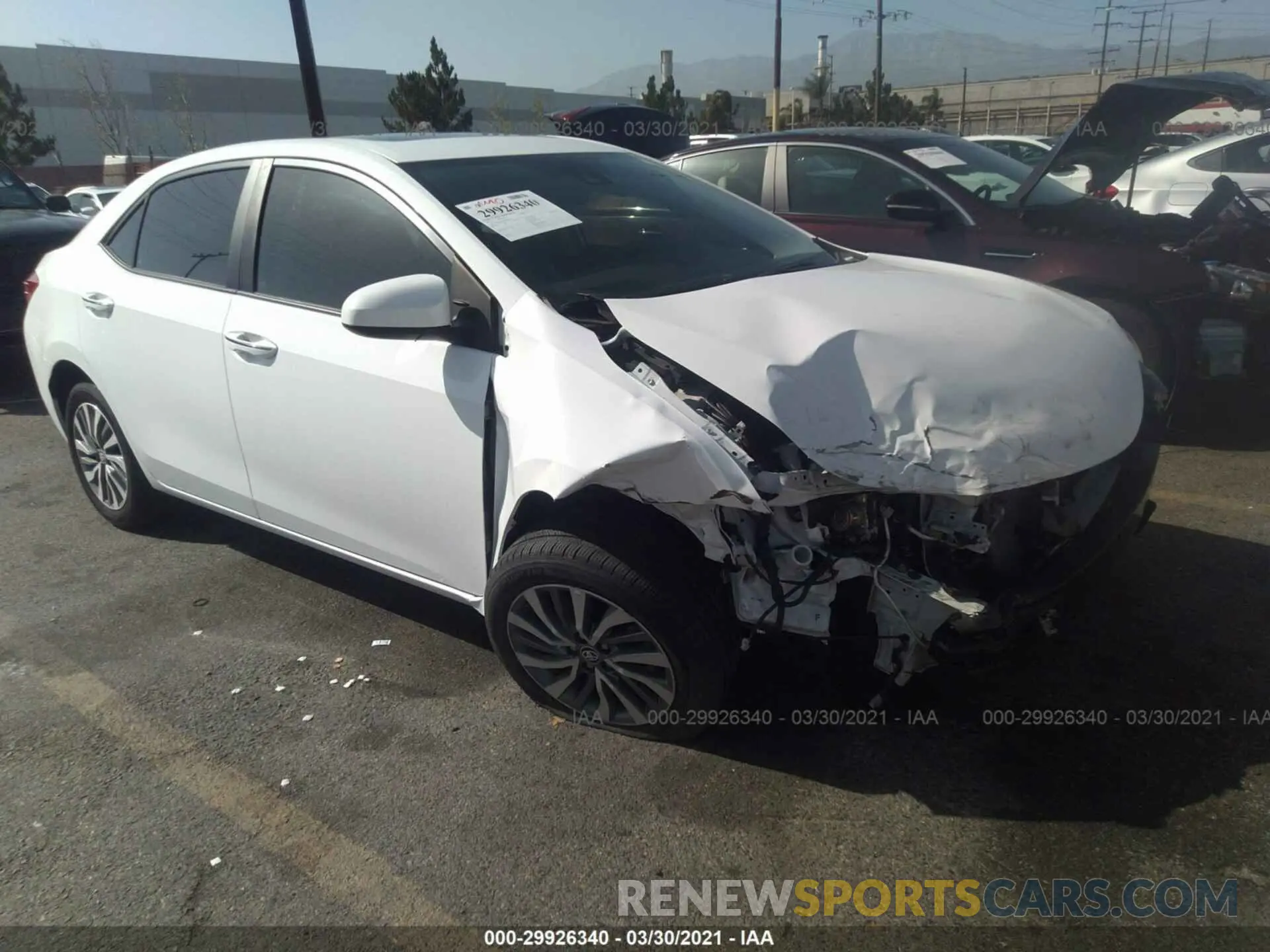 1 Photograph of a damaged car 5YFBURHE3KP906430 TOYOTA COROLLA 2019