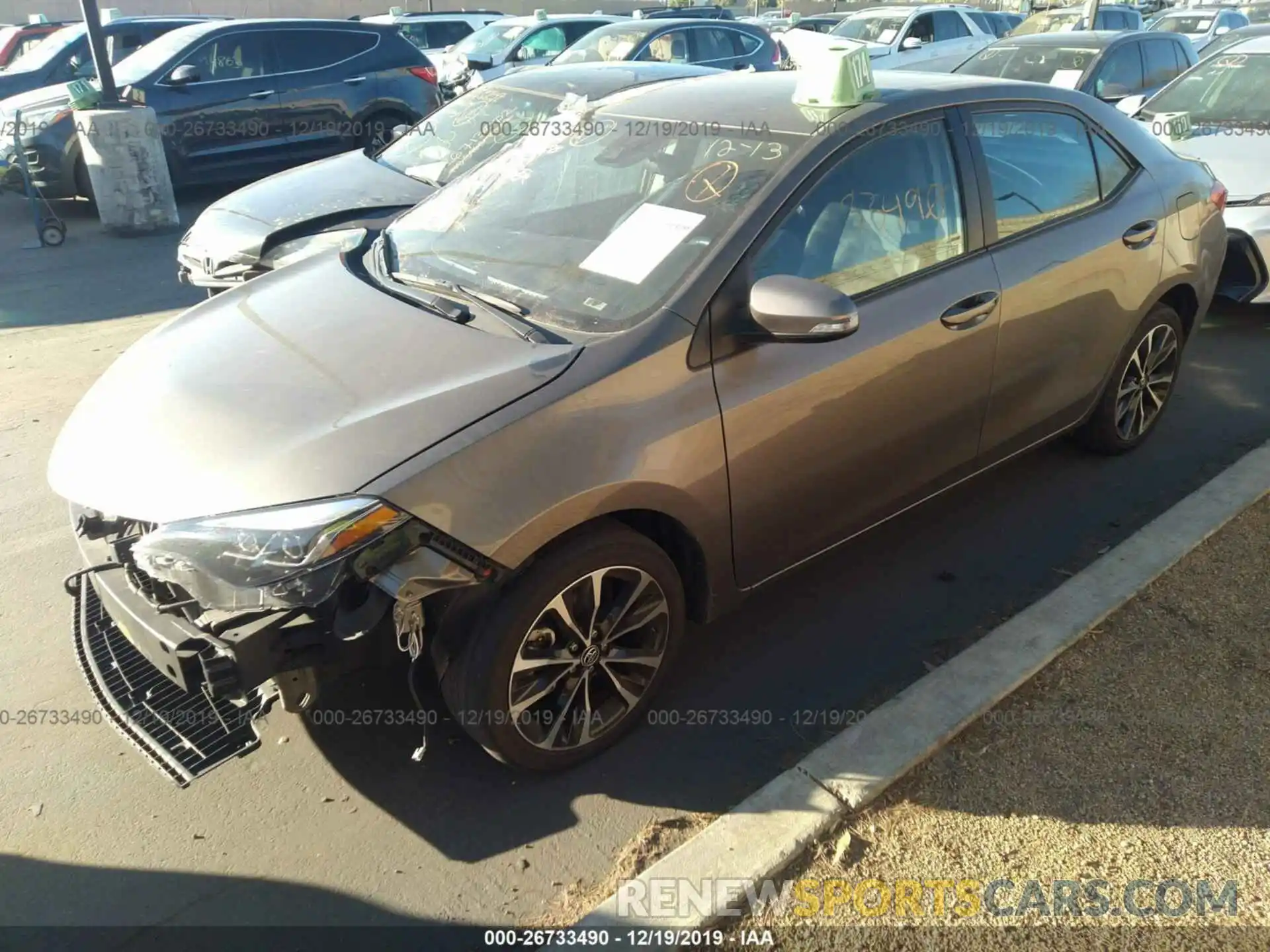 2 Photograph of a damaged car 5YFBURHE3KP946622 TOYOTA COROLLA 2019