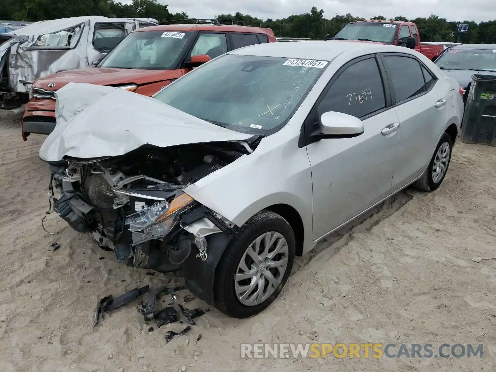 2 Photograph of a damaged car 5YFBURHE4KP856377 TOYOTA COROLLA 2019