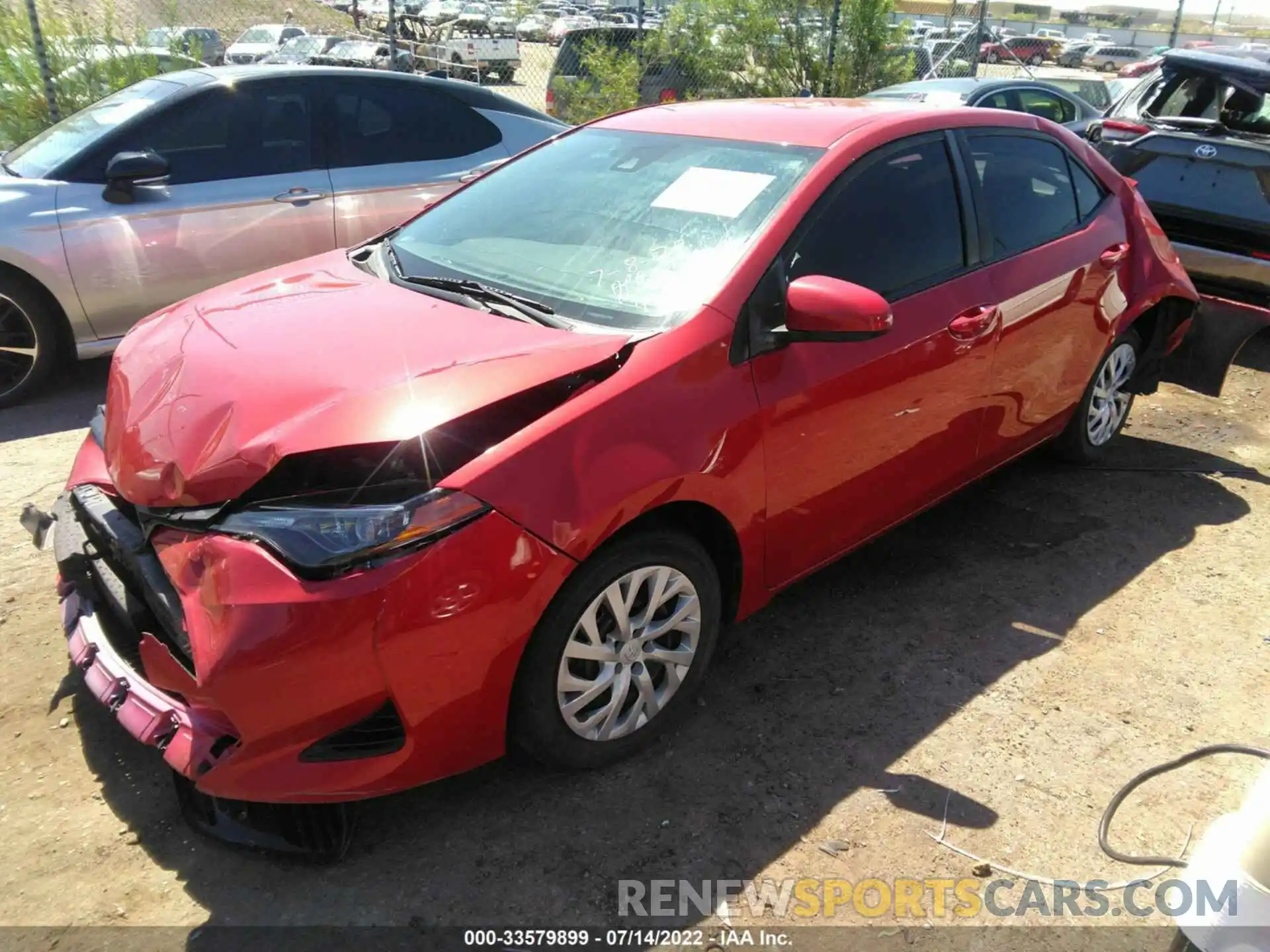 2 Photograph of a damaged car 5YFBURHE4KP859778 TOYOTA COROLLA 2019