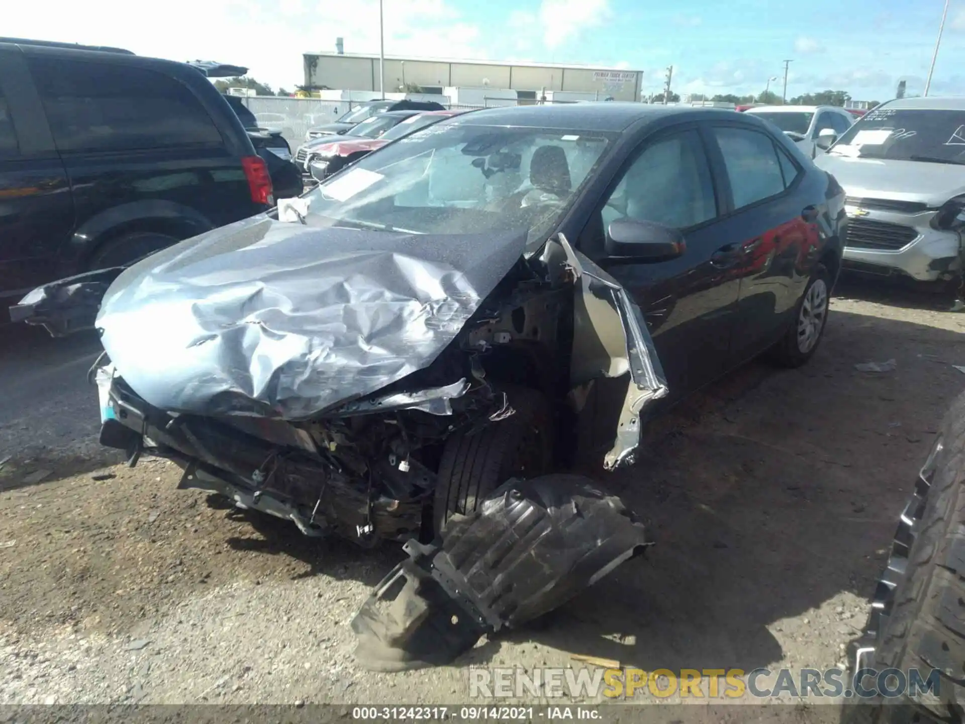 2 Photograph of a damaged car 5YFBURHE4KP870098 TOYOTA COROLLA 2019