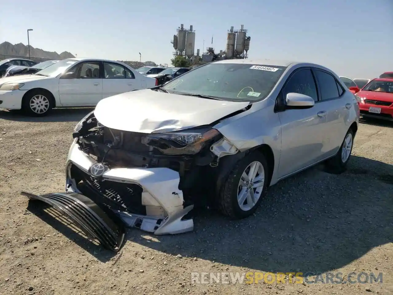 2 Photograph of a damaged car 5YFBURHE4KP877858 TOYOTA COROLLA 2019