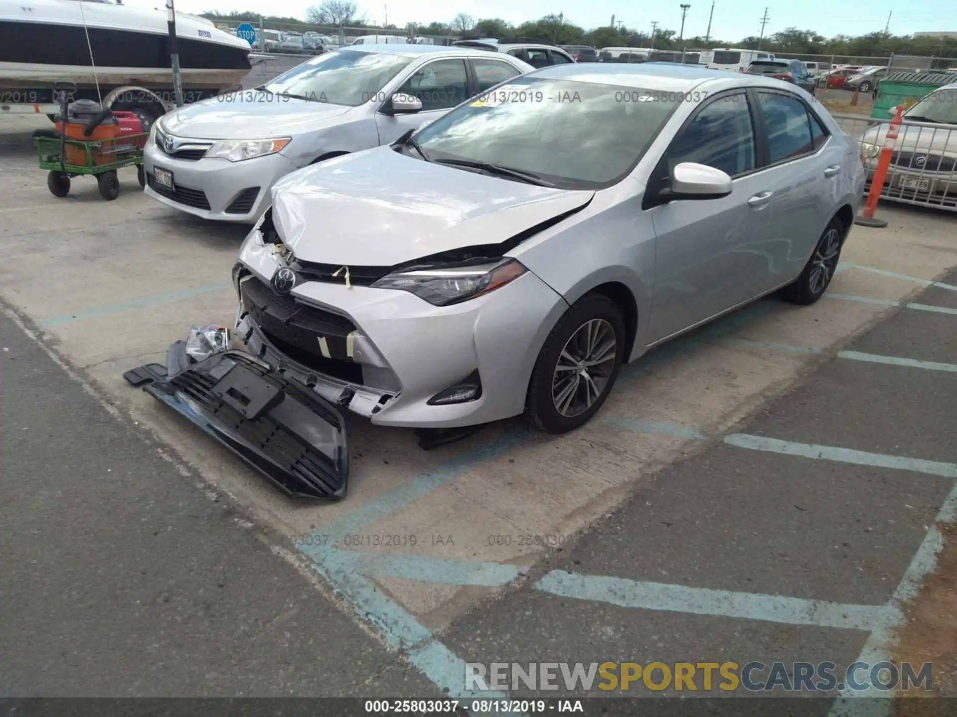 2 Photograph of a damaged car 5YFBURHE4KP885748 TOYOTA COROLLA 2019