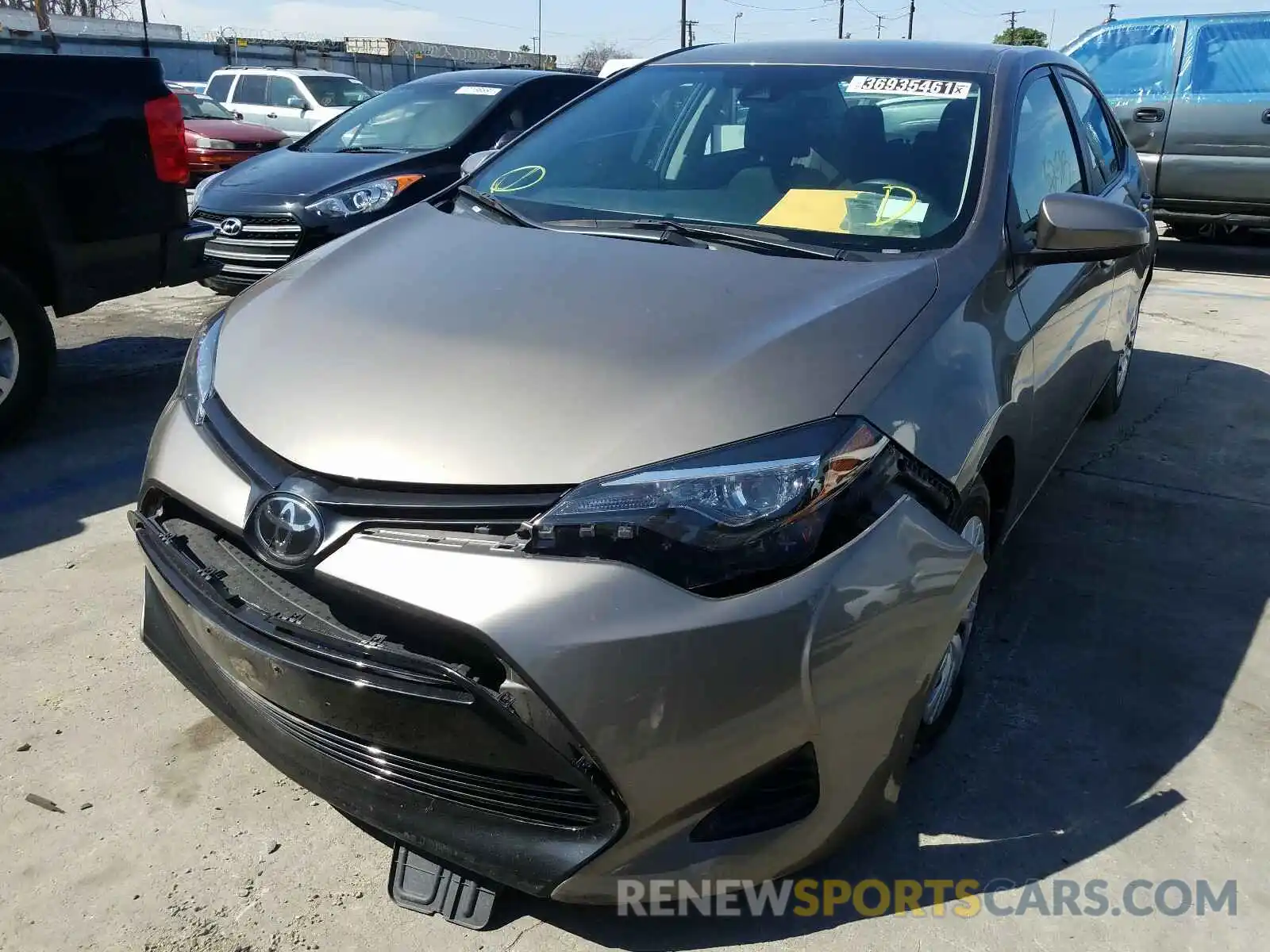 2 Photograph of a damaged car 5YFBURHE4KP885751 TOYOTA COROLLA 2019