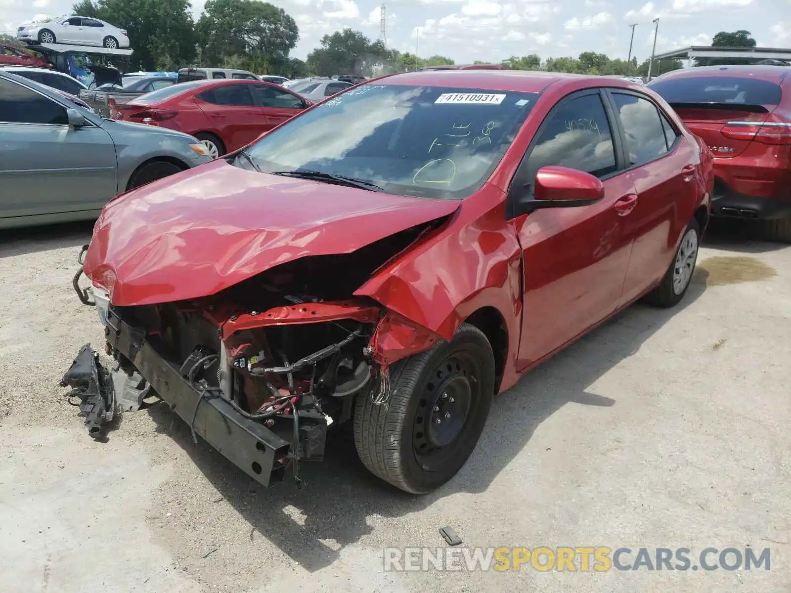 2 Photograph of a damaged car 5YFBURHE4KP900328 TOYOTA COROLLA 2019