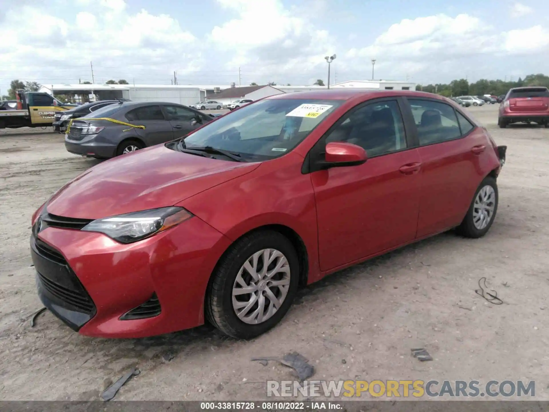 2 Photograph of a damaged car 5YFBURHE4KP921521 TOYOTA COROLLA 2019