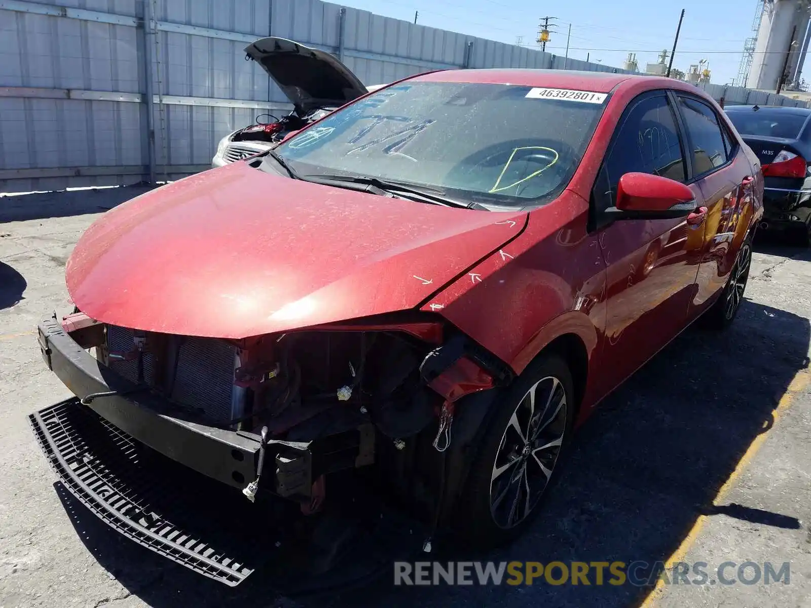 2 Photograph of a damaged car 5YFBURHE4KP928985 TOYOTA COROLLA 2019