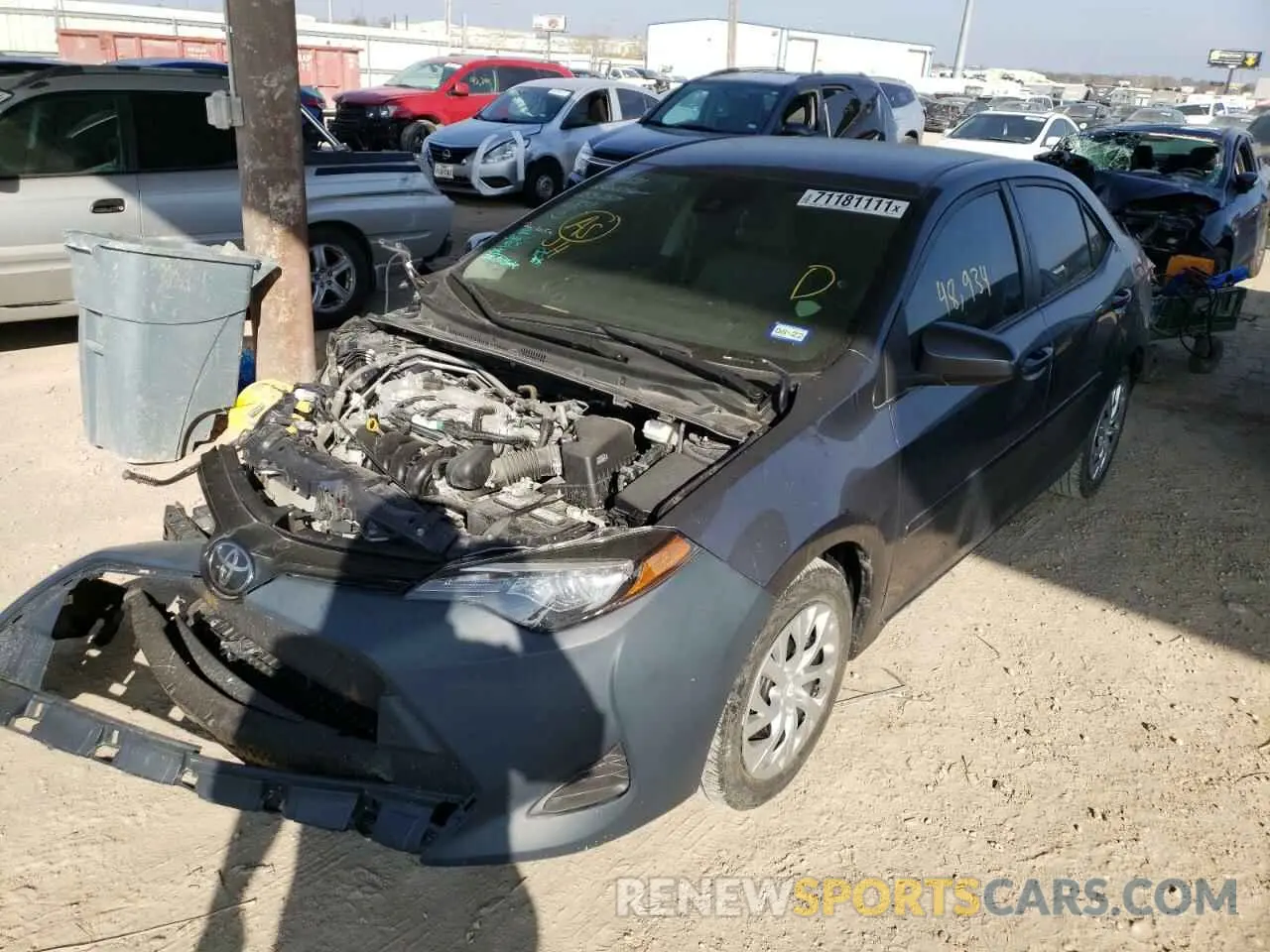 2 Photograph of a damaged car 5YFBURHE4KP944121 TOYOTA COROLLA 2019