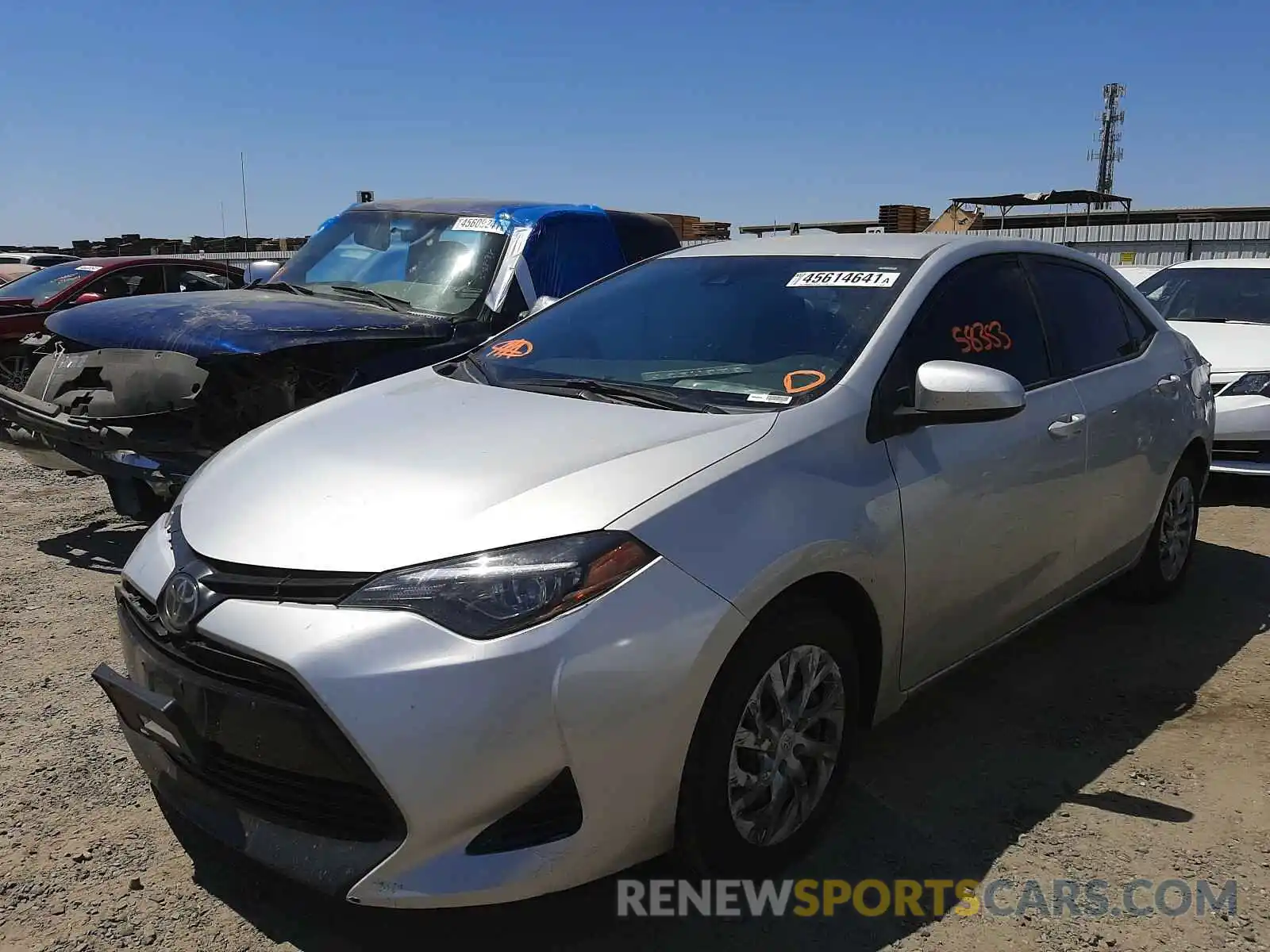 2 Photograph of a damaged car 5YFBURHE5KP862835 TOYOTA COROLLA 2019