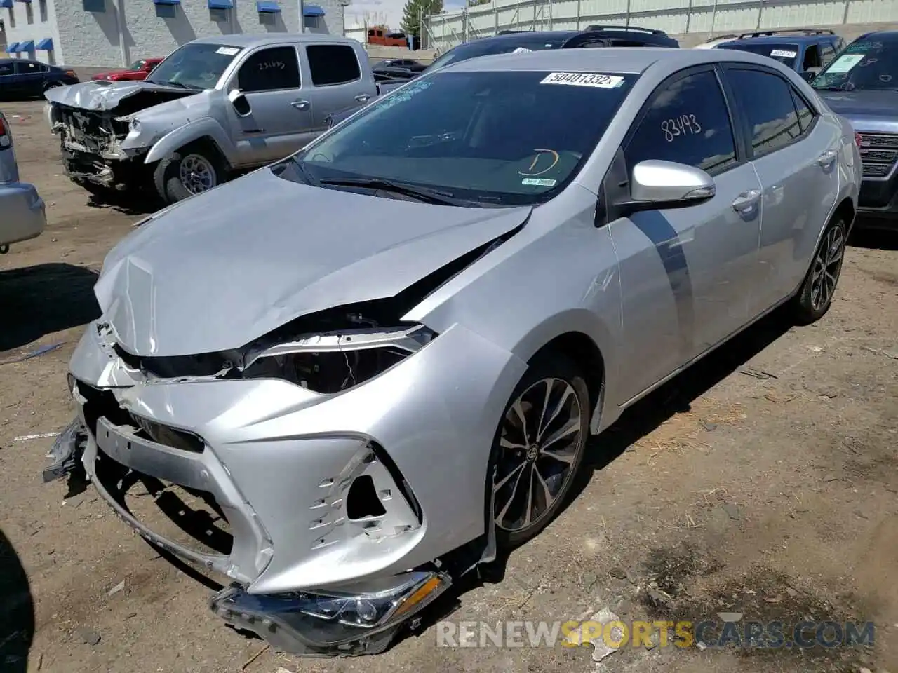 2 Photograph of a damaged car 5YFBURHE5KP872961 TOYOTA COROLLA 2019