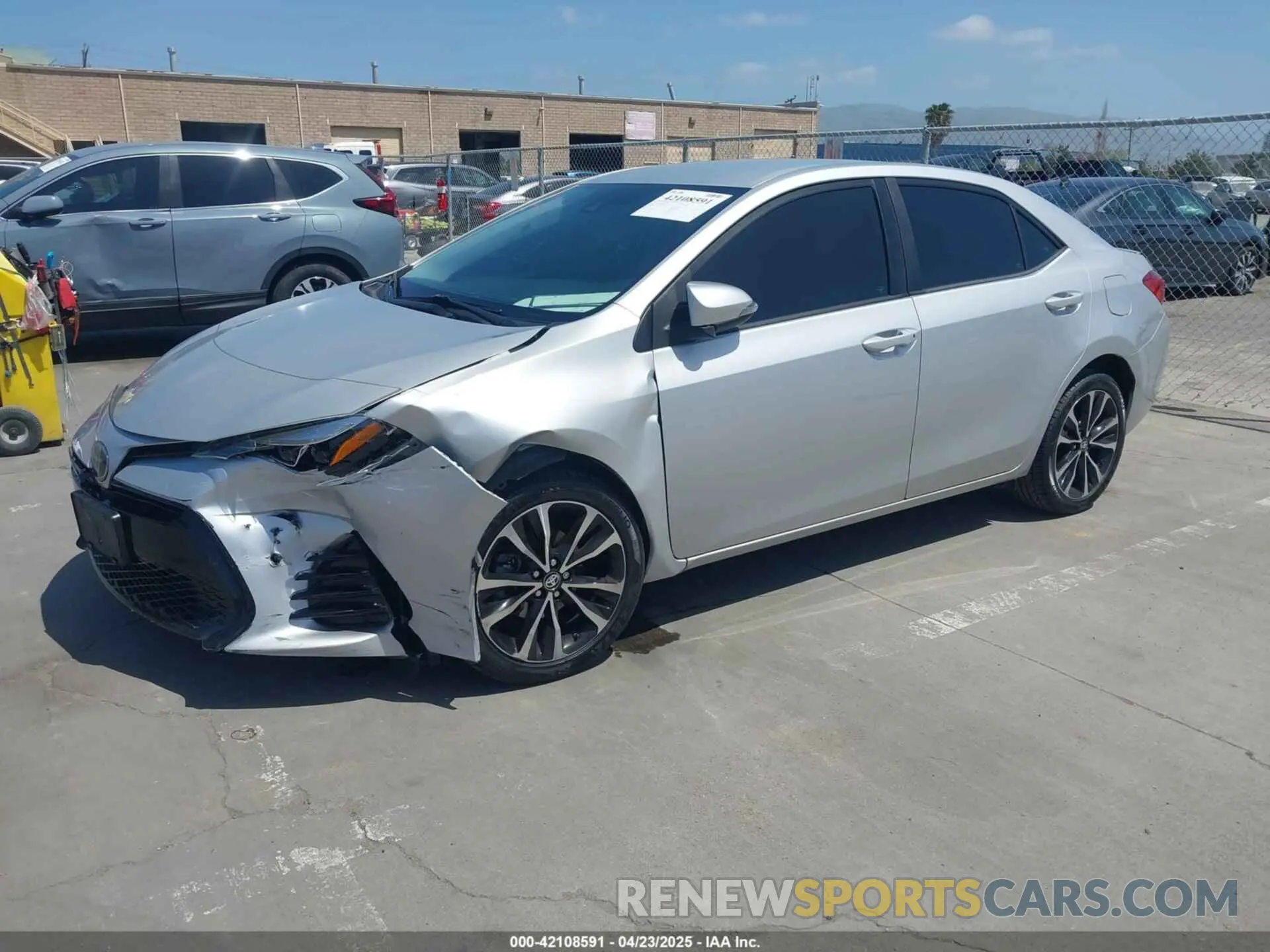 2 Photograph of a damaged car 5YFBURHE5KP877691 TOYOTA COROLLA 2019