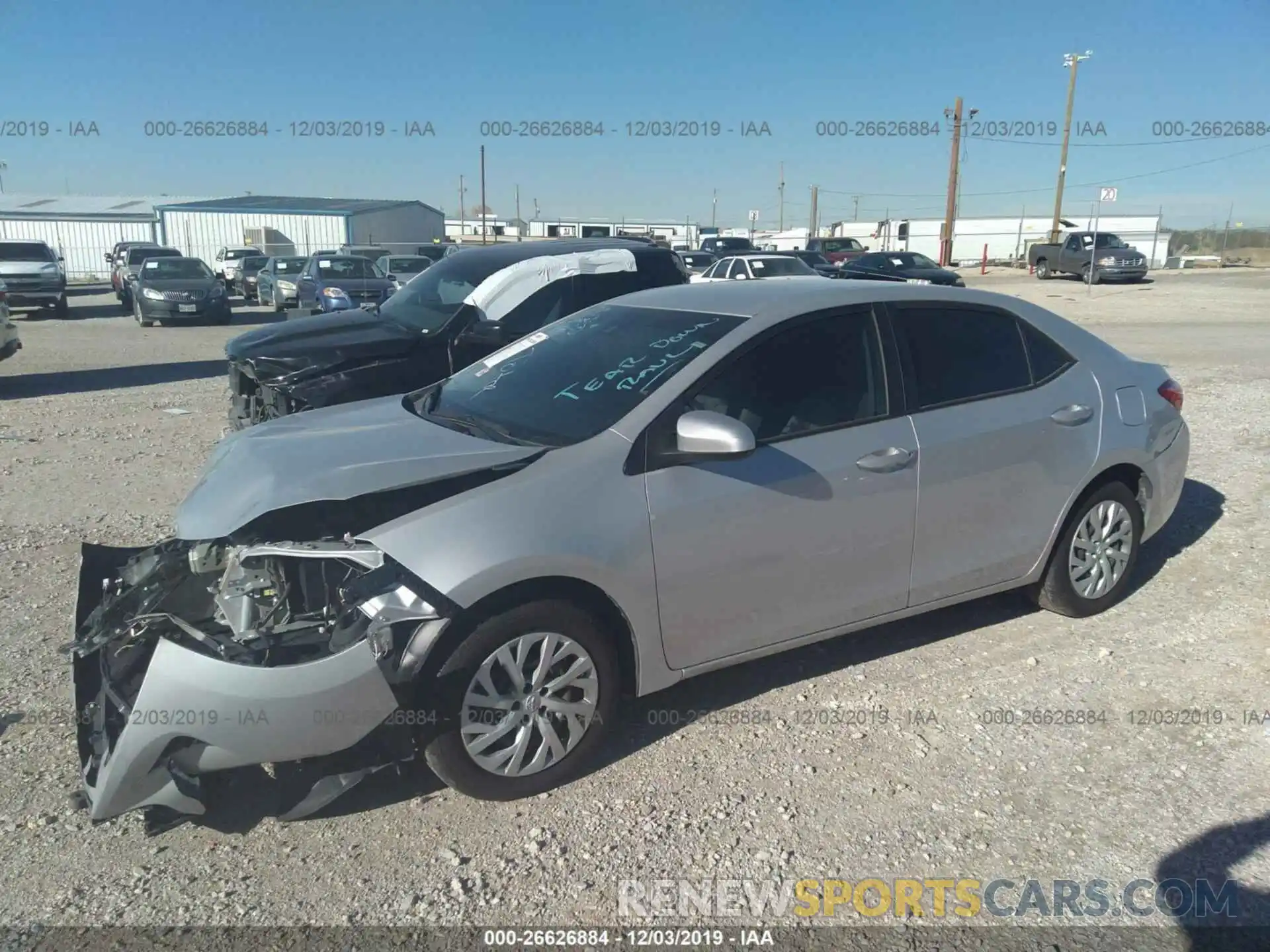 2 Photograph of a damaged car 5YFBURHE5KP893471 TOYOTA COROLLA 2019