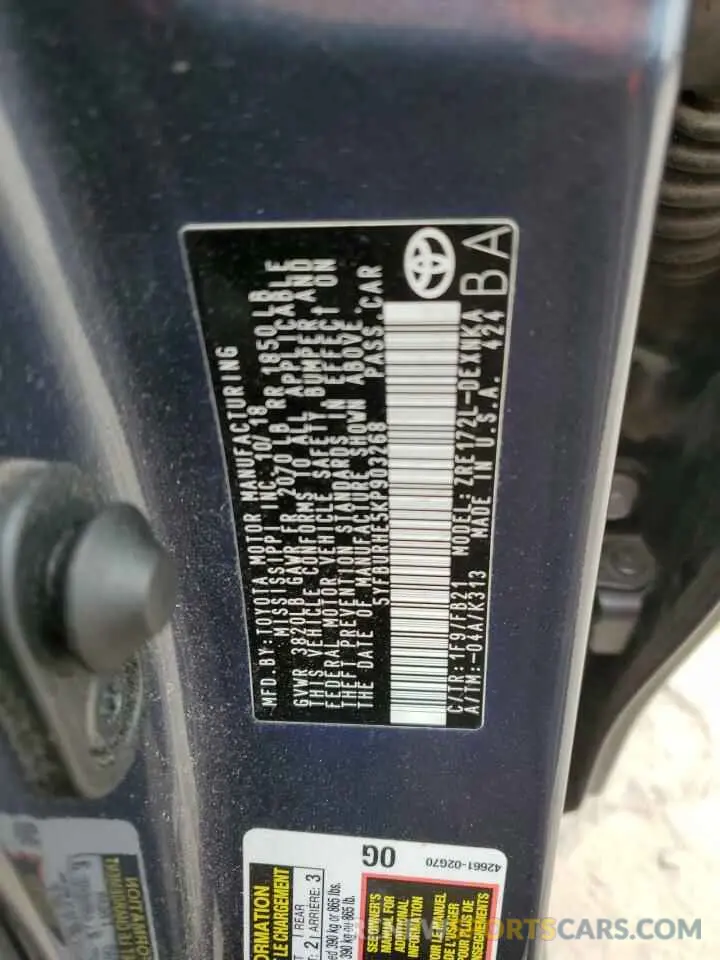 13 Photograph of a damaged car 5YFBURHE5KP903268 TOYOTA COROLLA 2019